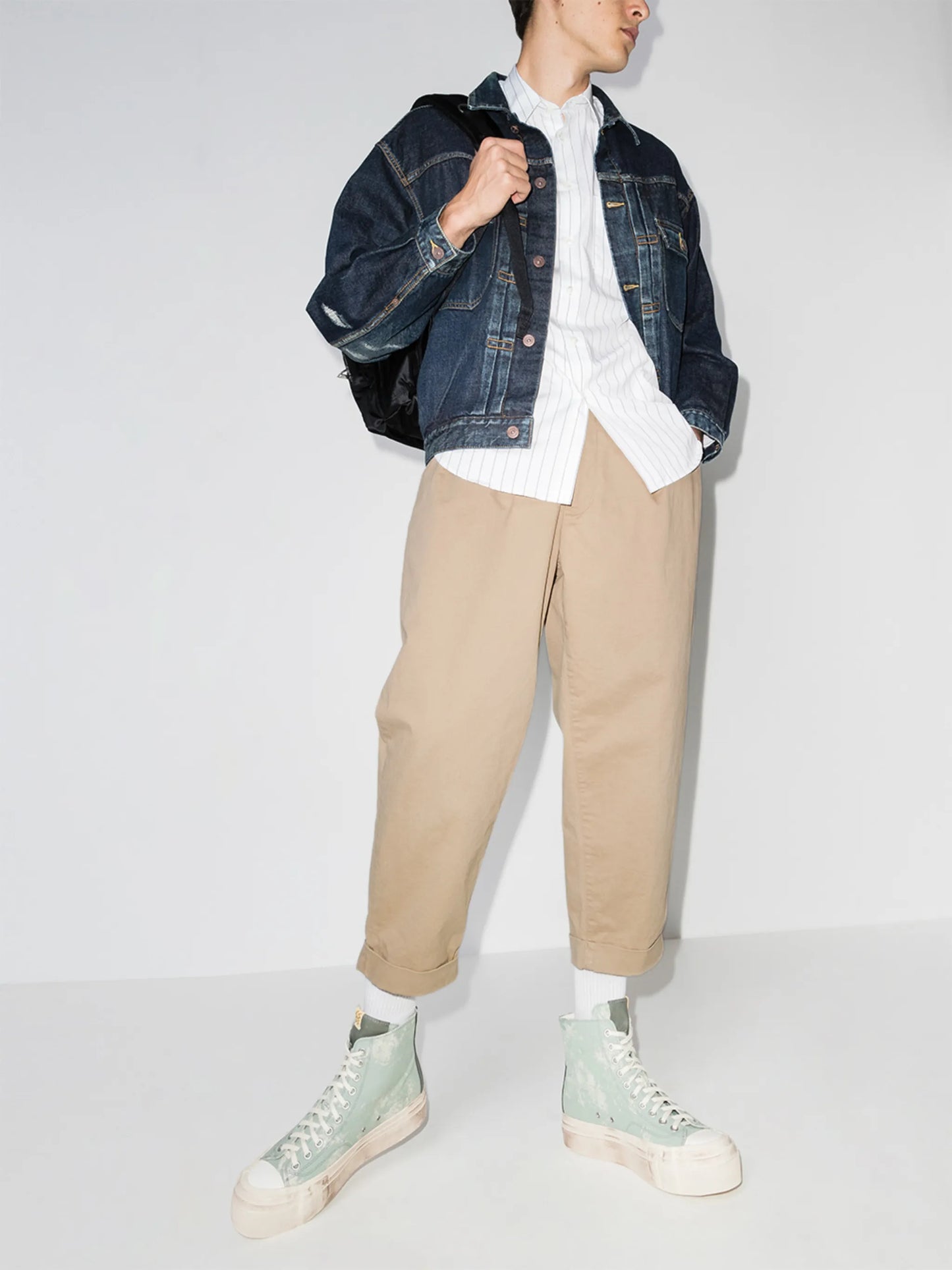 dart-detailing cropped trousers