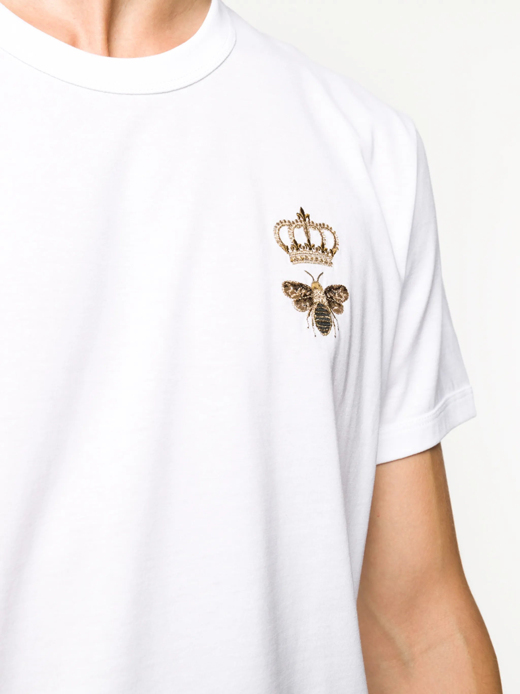 embroidered cotton T-shirt