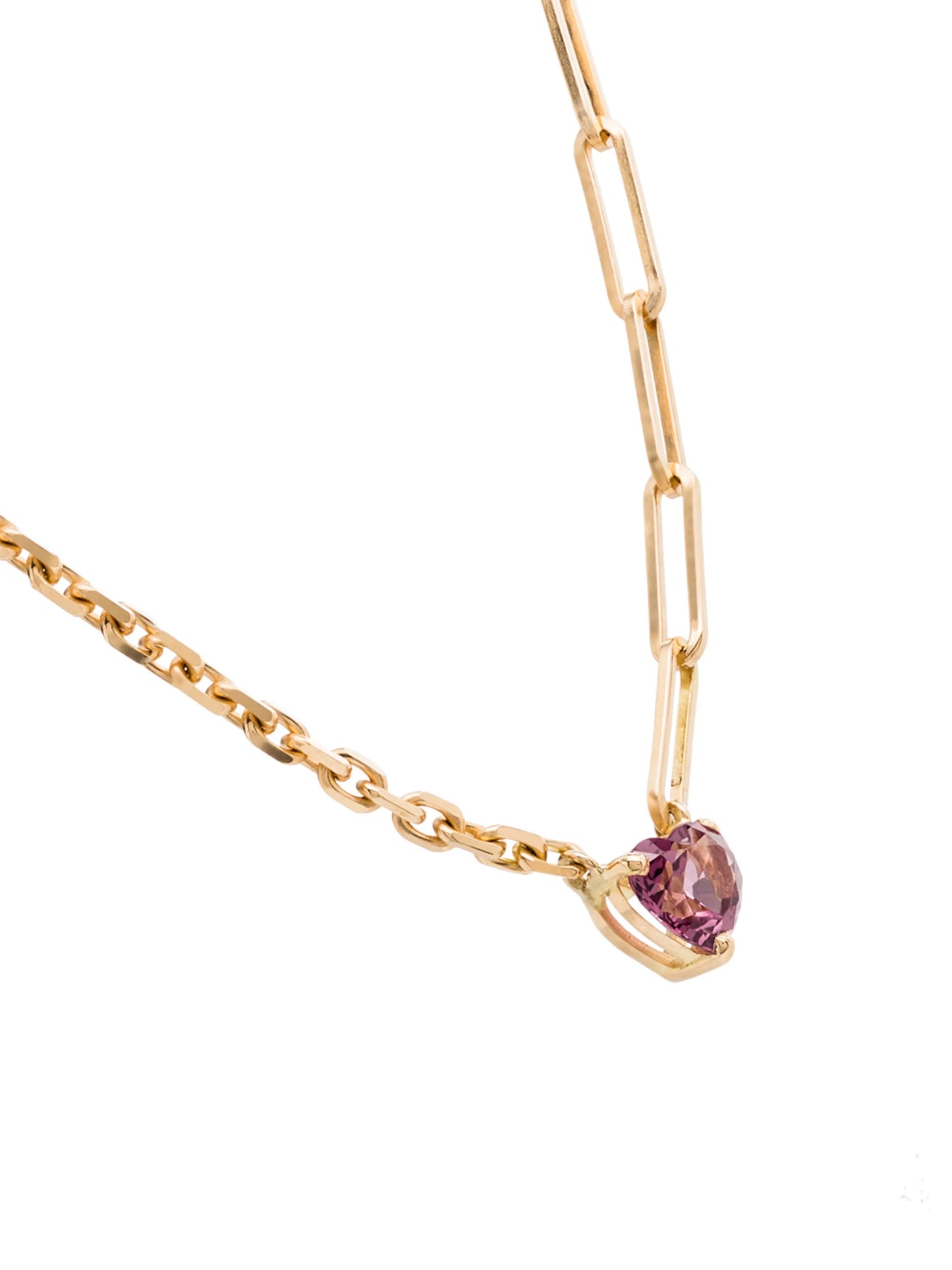 18kt yellow gold tourmaline-heart necklace