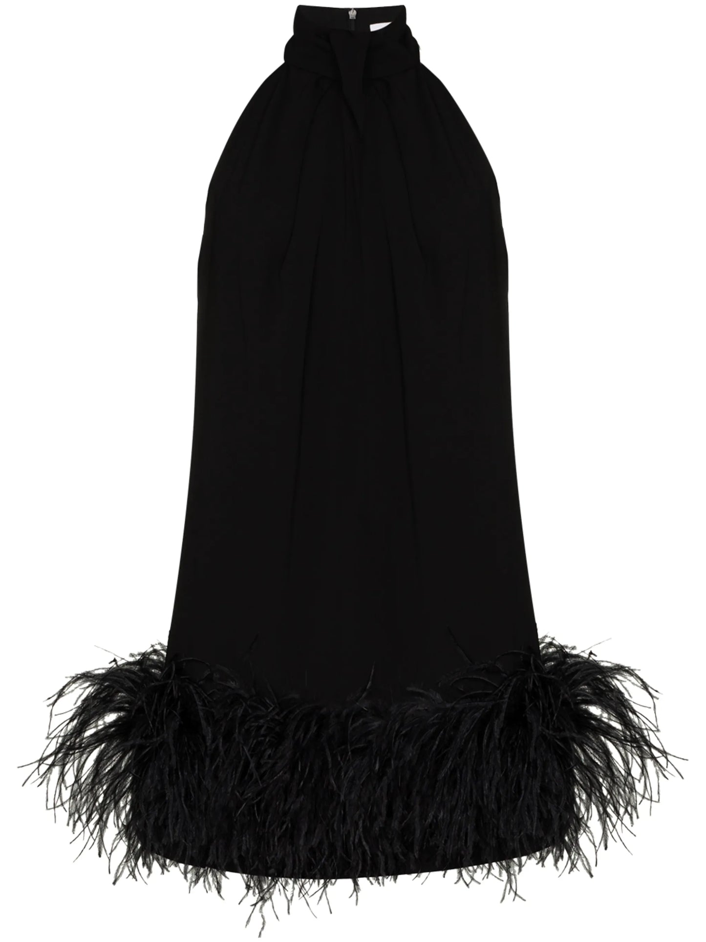 Cynthia feather-trim mini dress