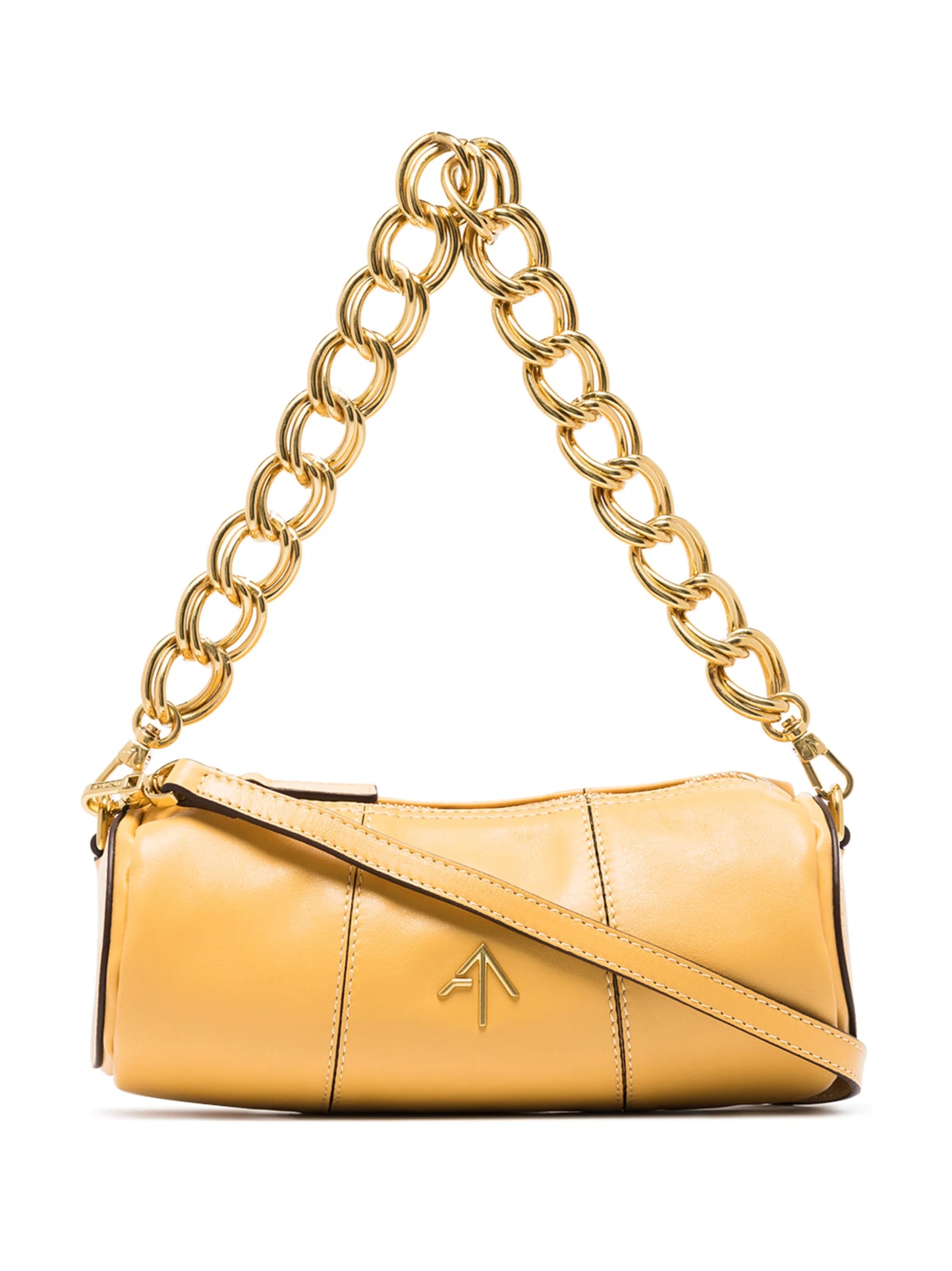 Cylinder leather shoulder bag