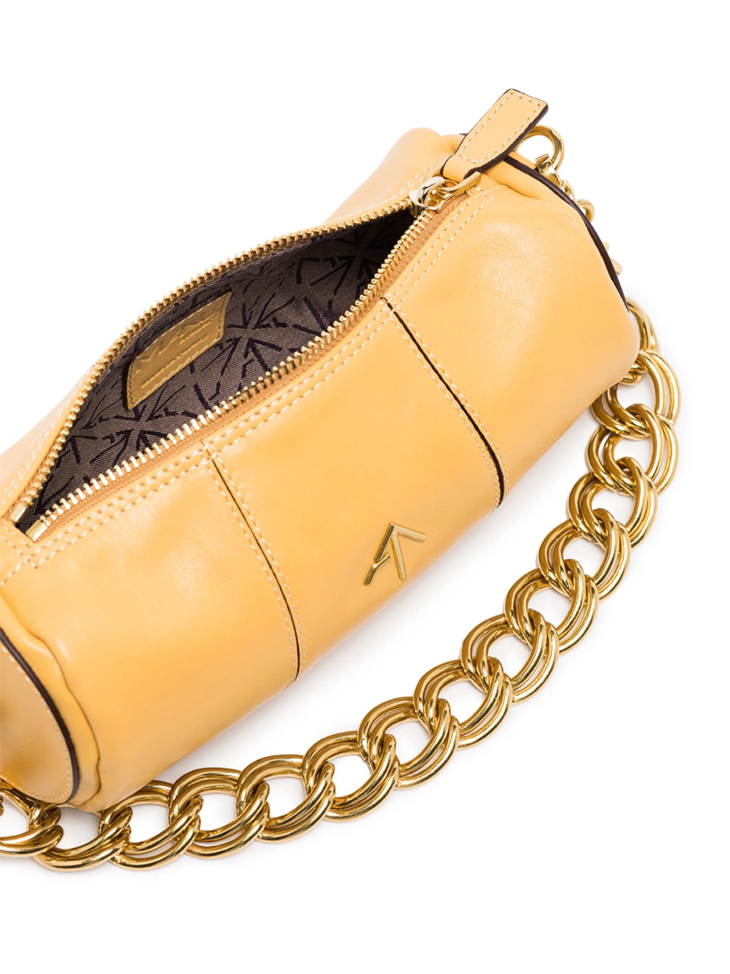 Cylinder leather shoulder bag