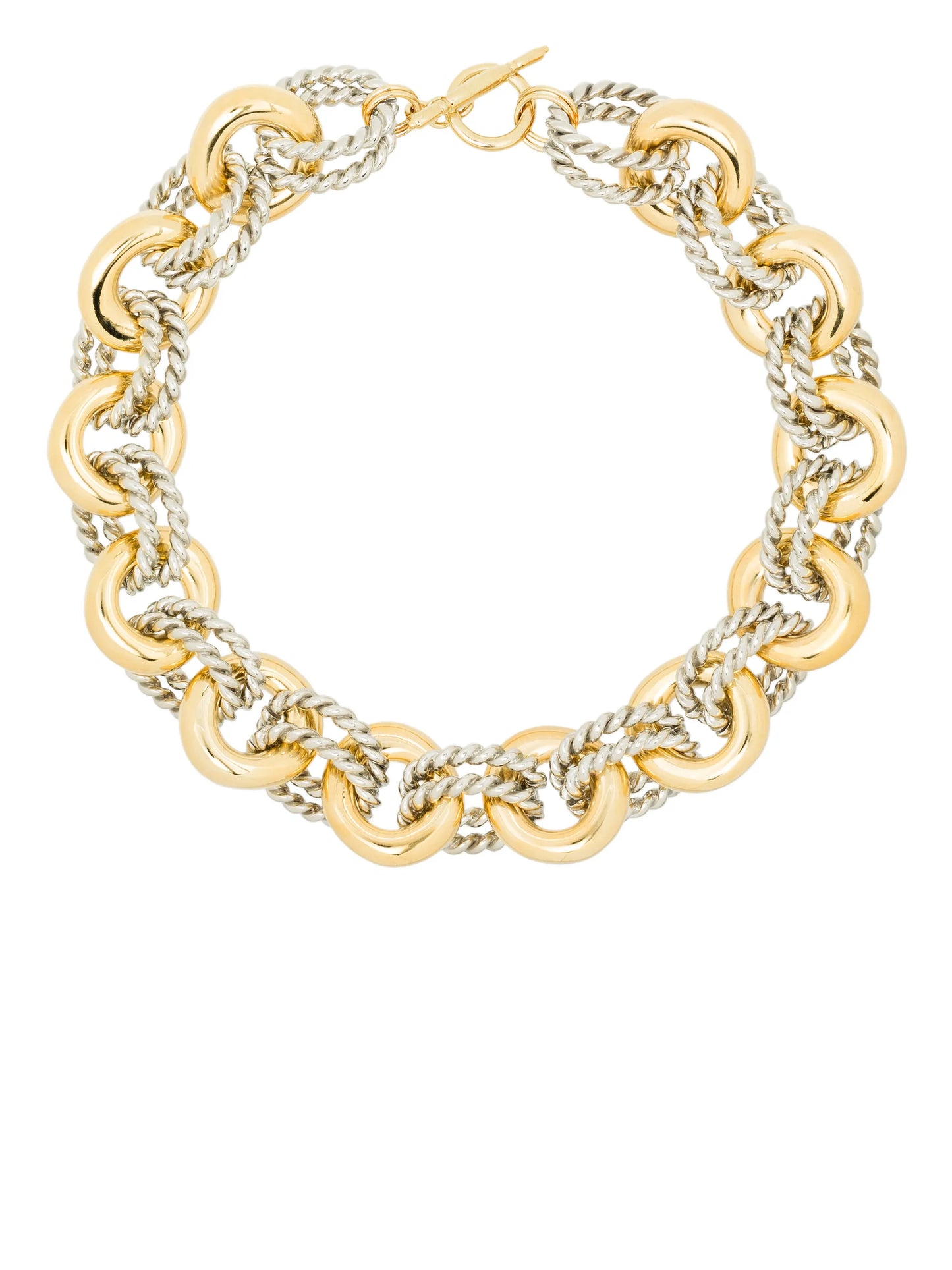 two-tone rope-link necklace