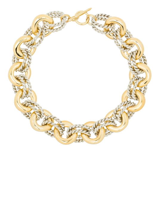 two-tone rope-link necklace