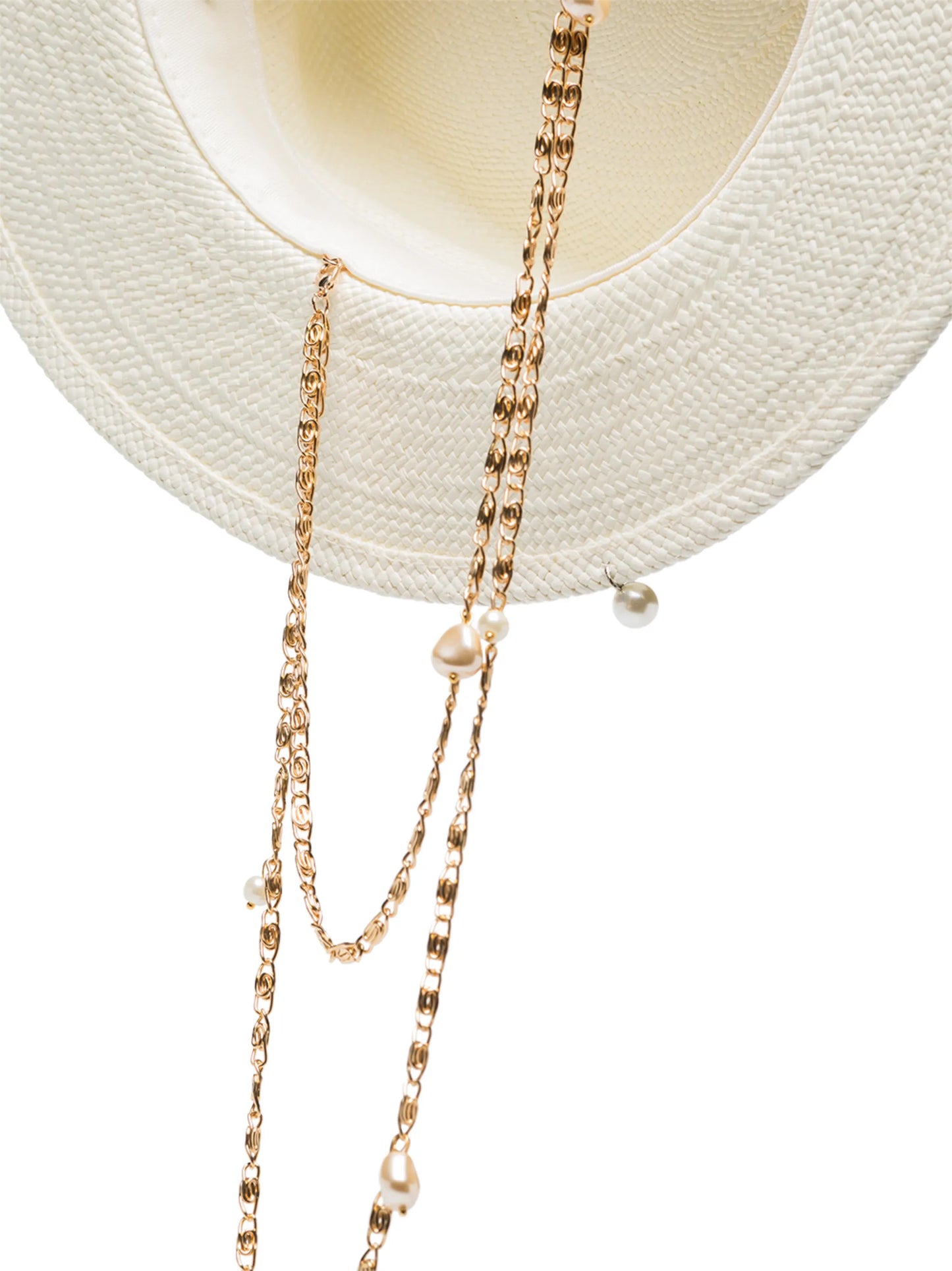 chain strap boater hat