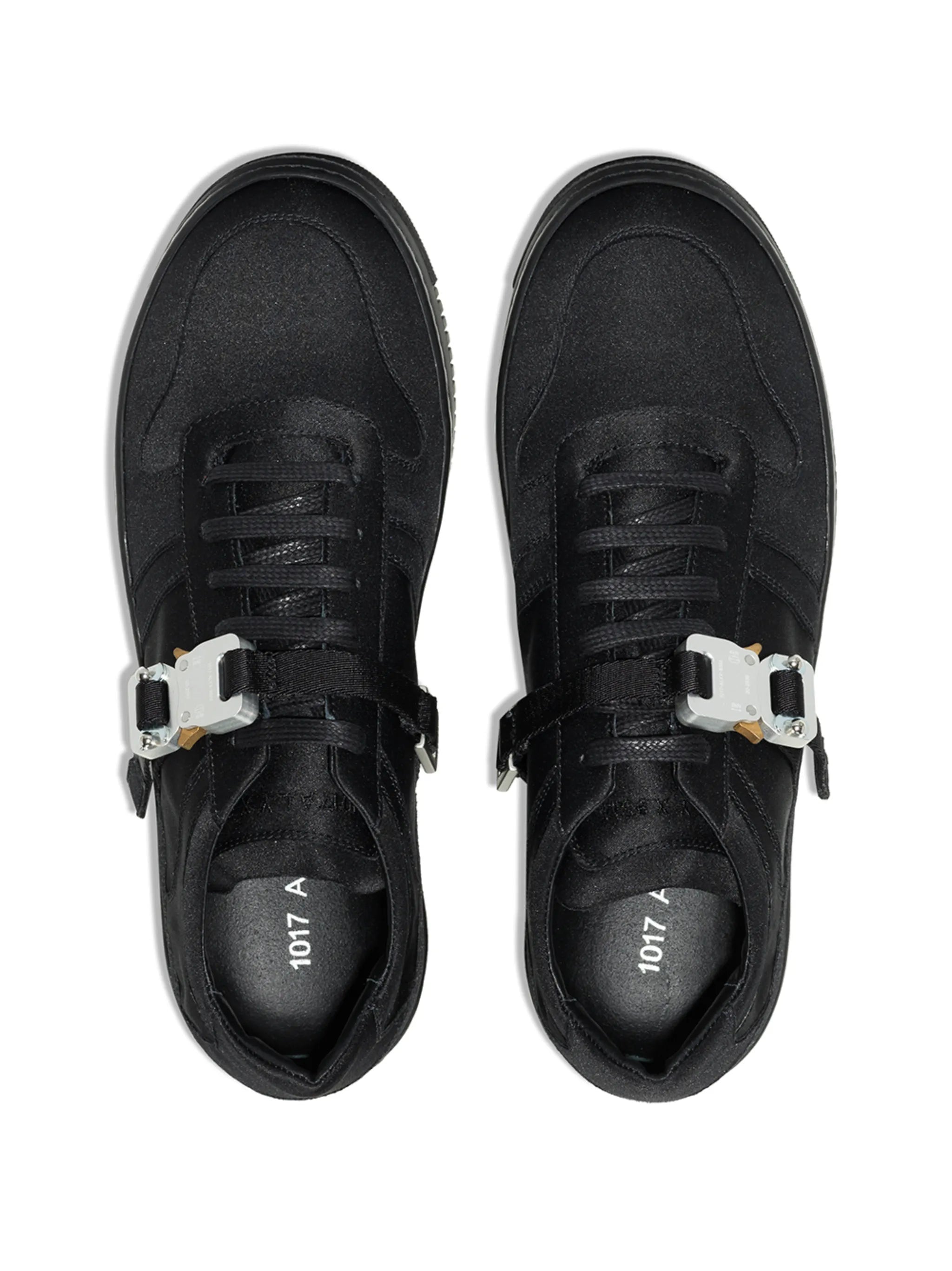 satin buckle low-top sneakers