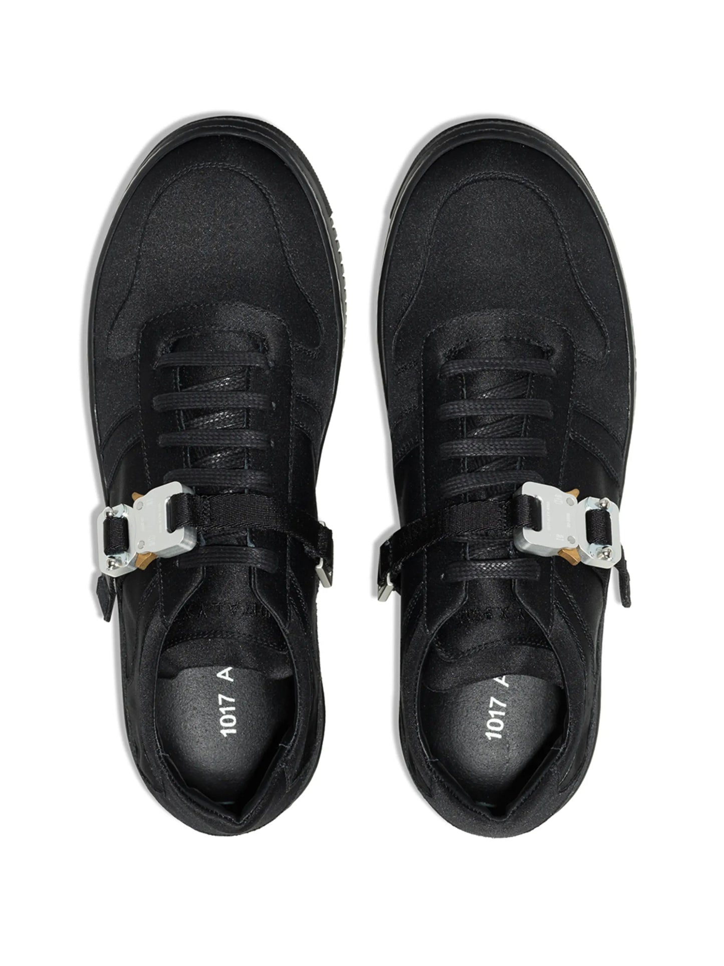 satin buckle low-top sneakers