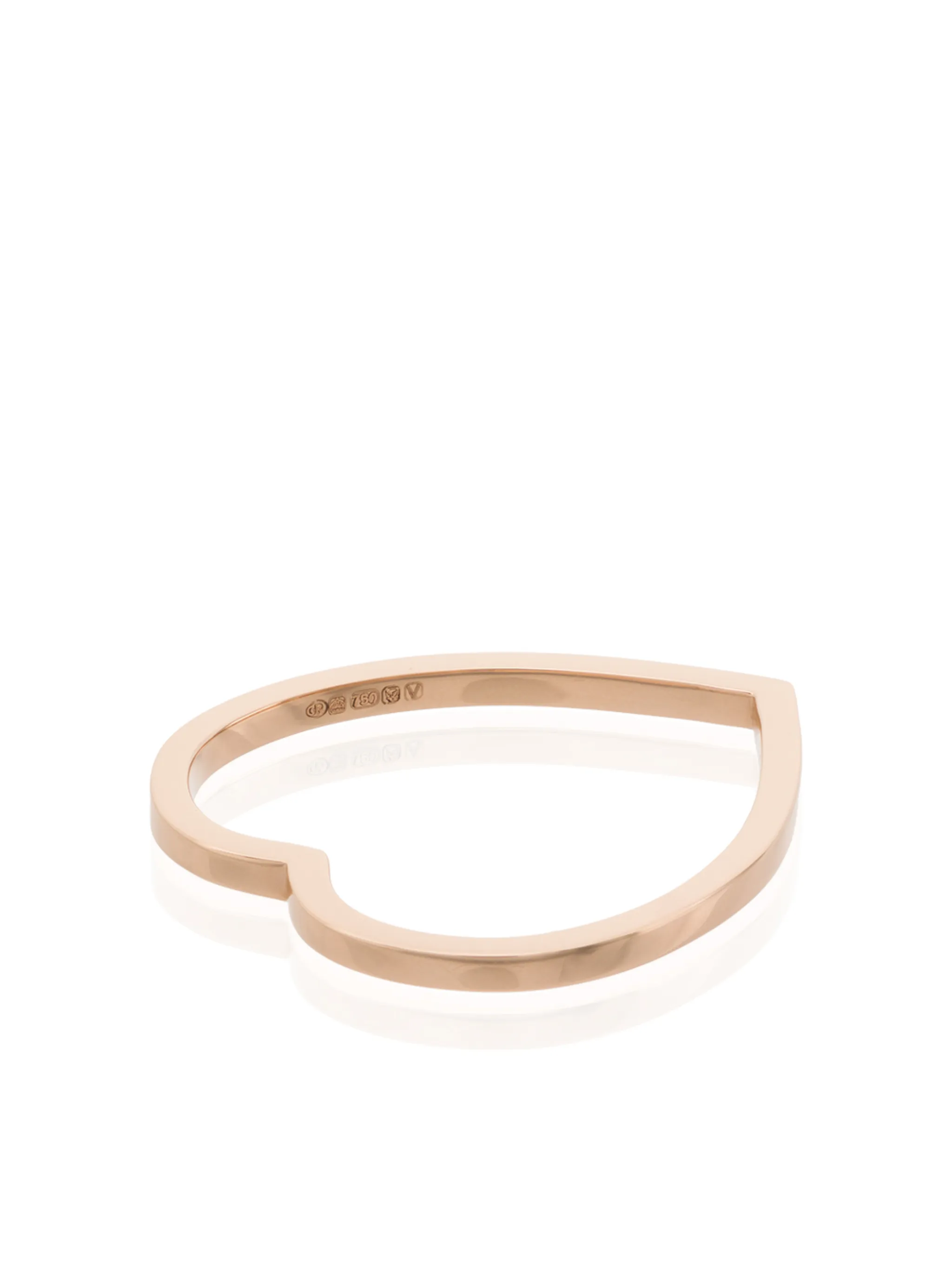 18kt rose gold heart band ring