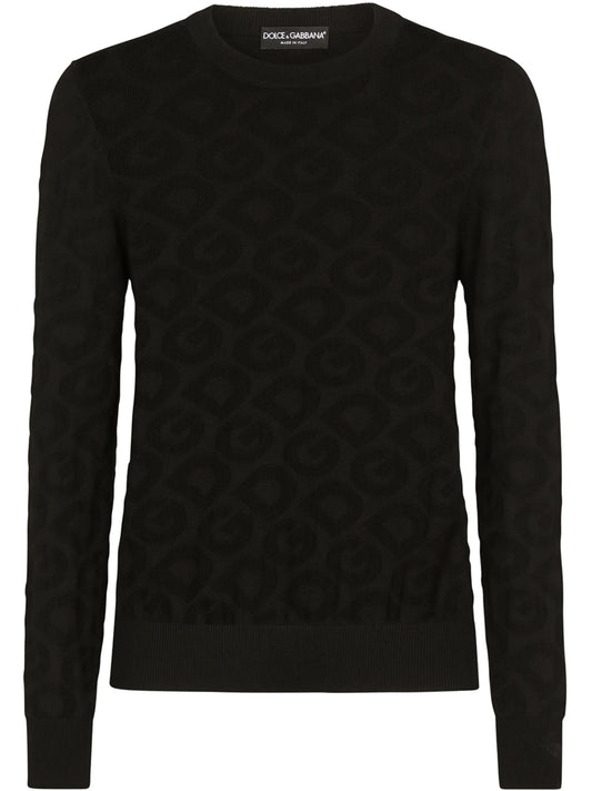 logo-intarsia crew-neck jumper