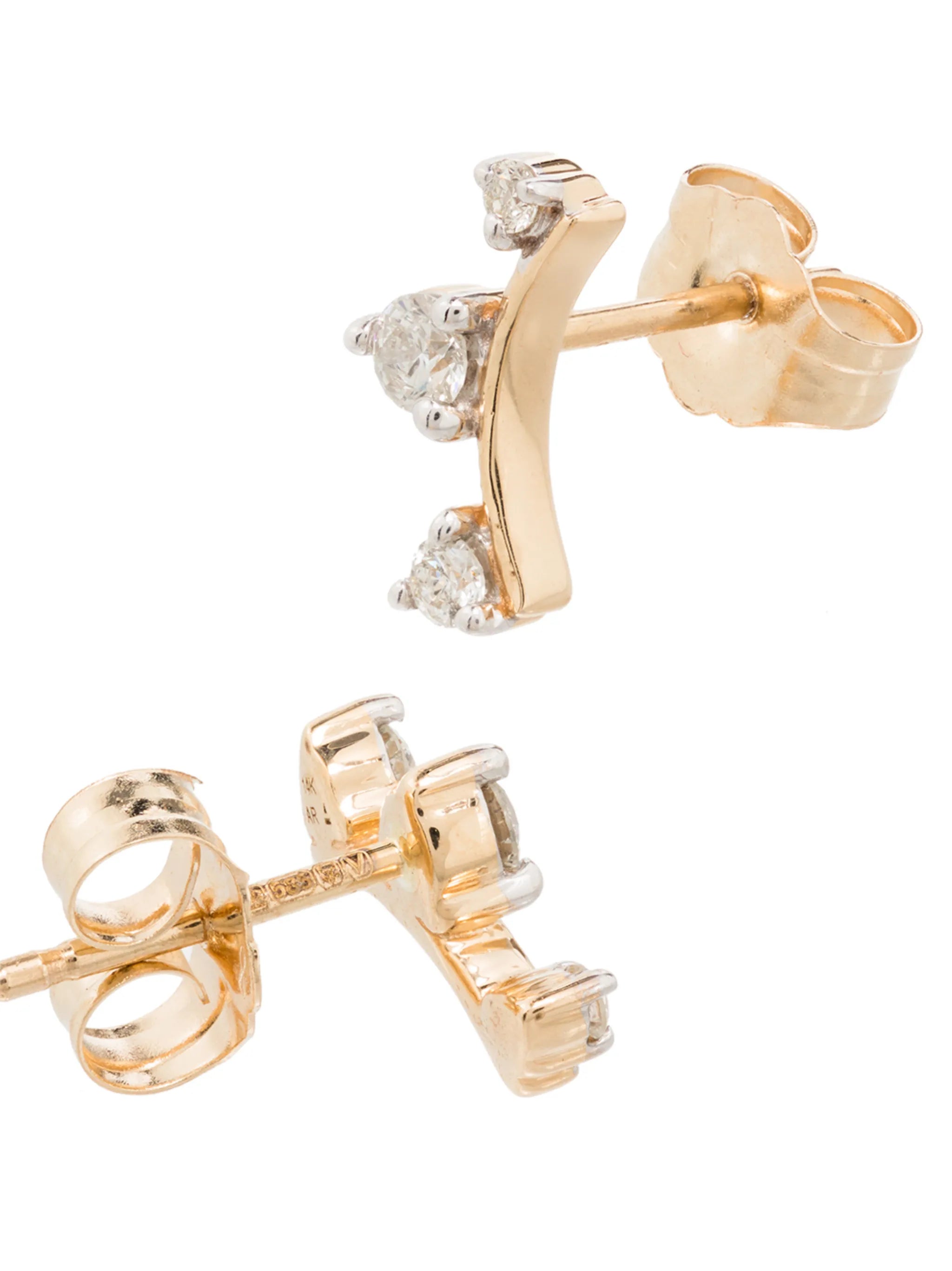 Amigos 14-karat gold diamond earrings