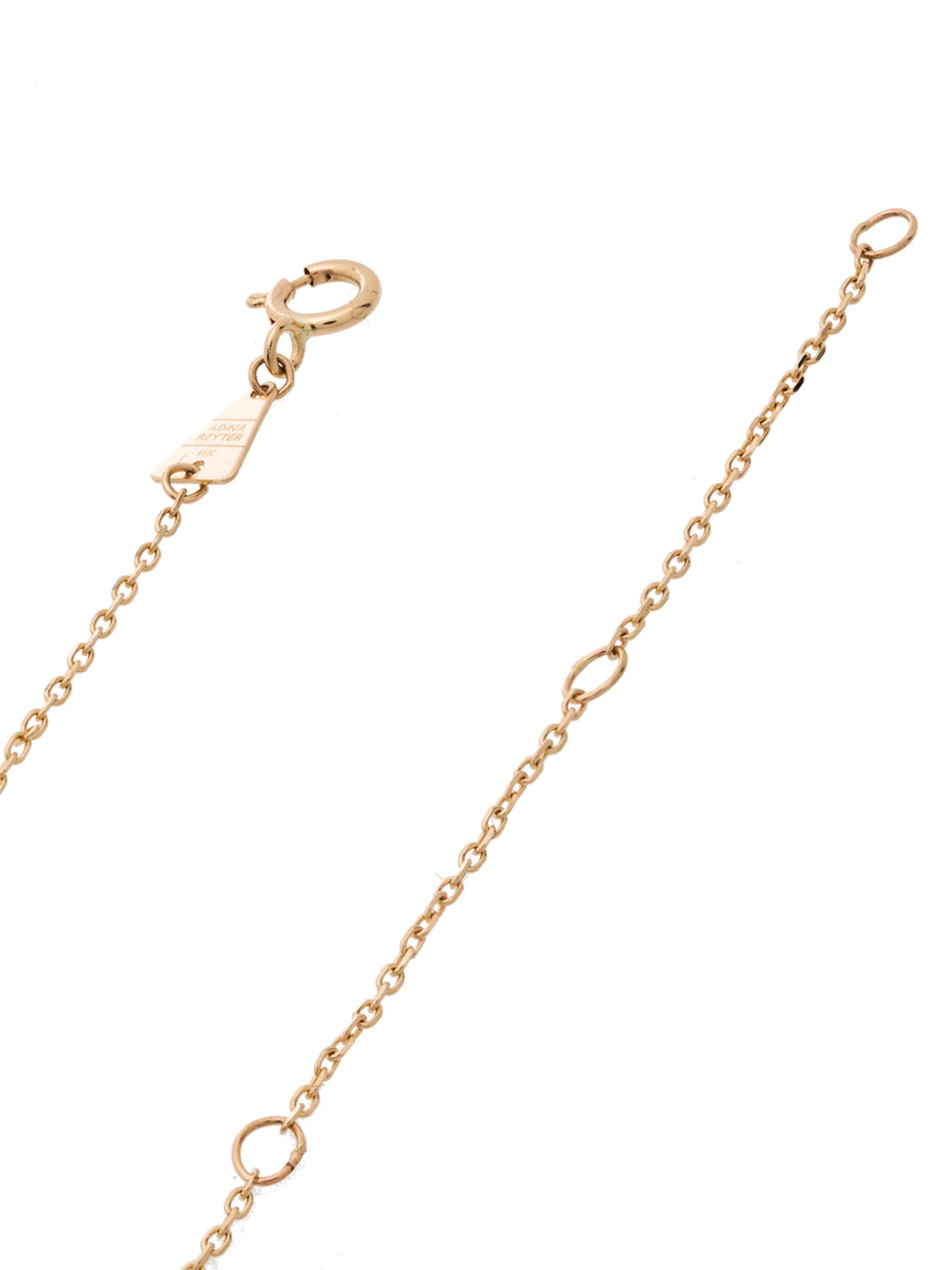 14K yellow gold Half Riviera diamond necklace