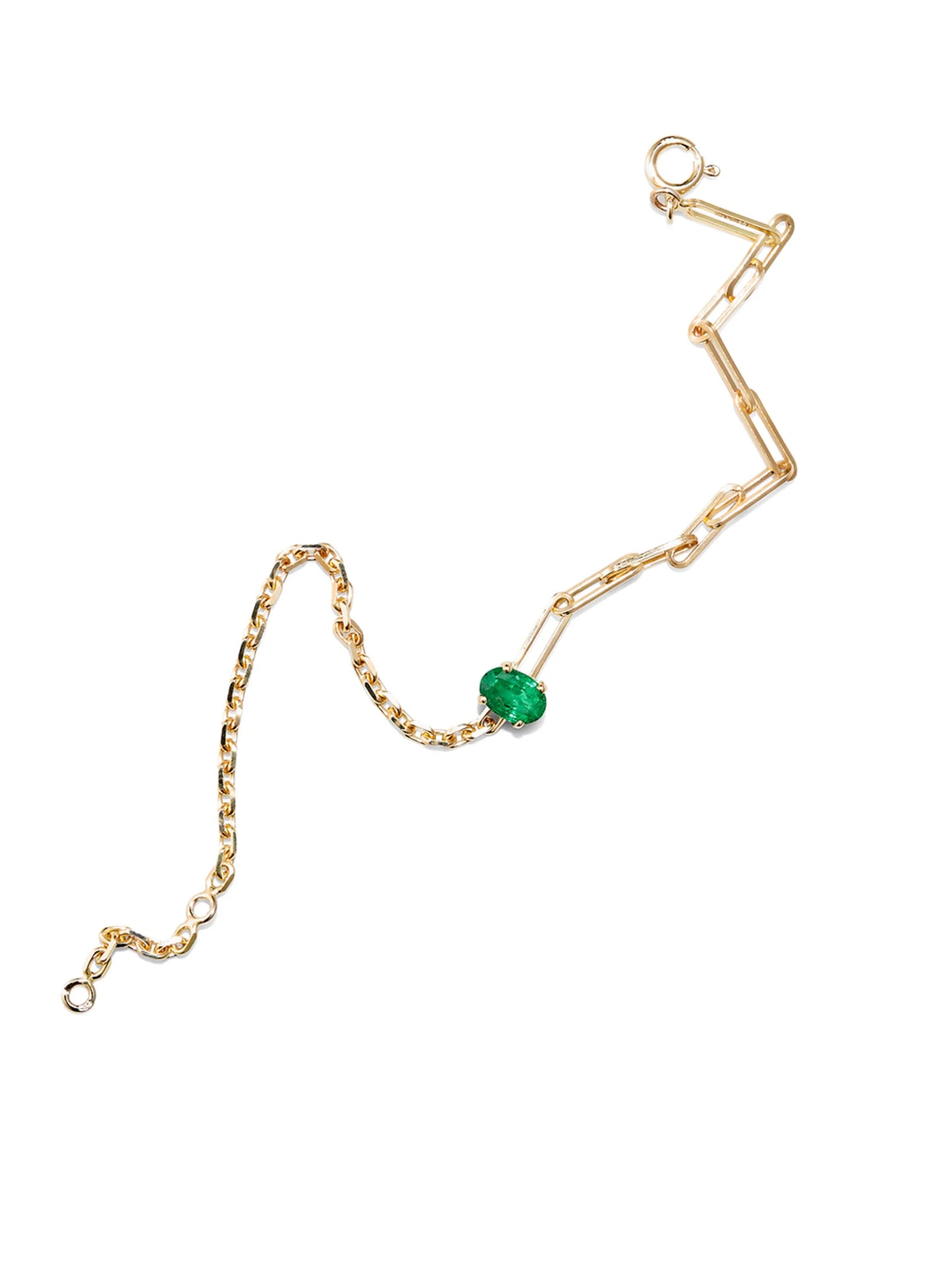 18kt yellow gold emerald bracelet