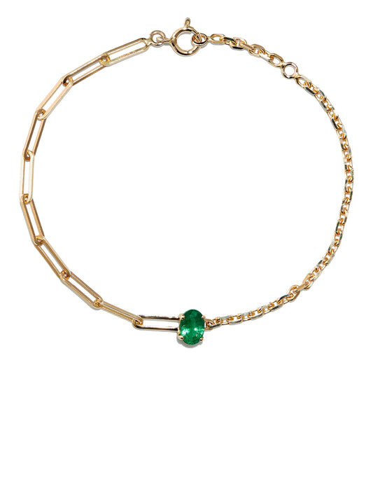 18kt yellow gold emerald bracelet