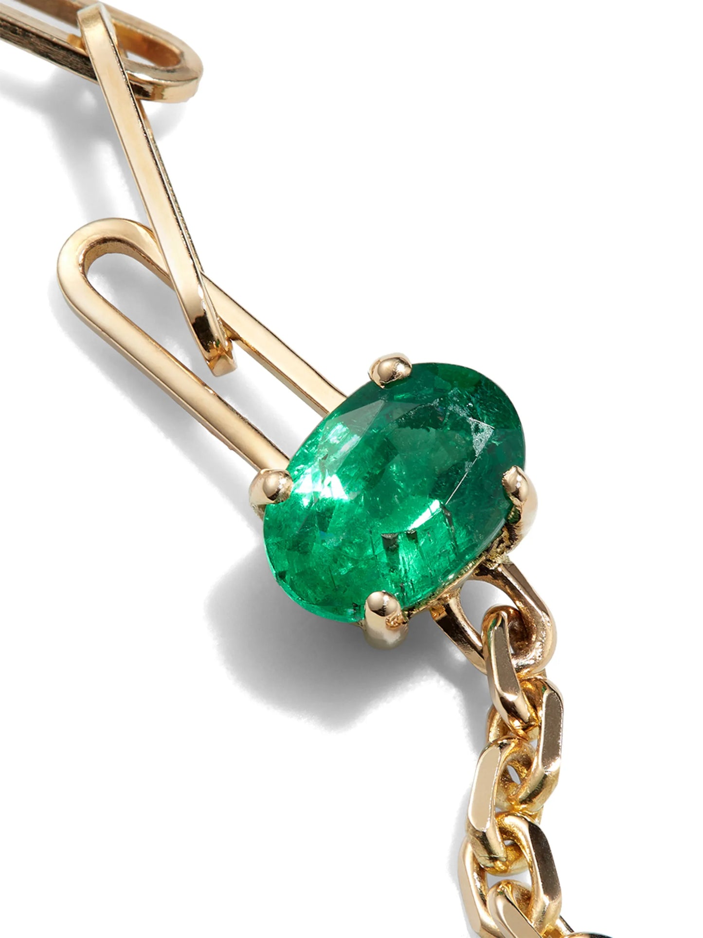18kt yellow gold emerald bracelet