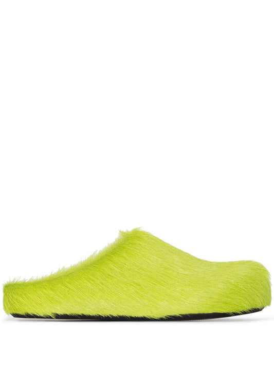 round-toe calf-hair mules