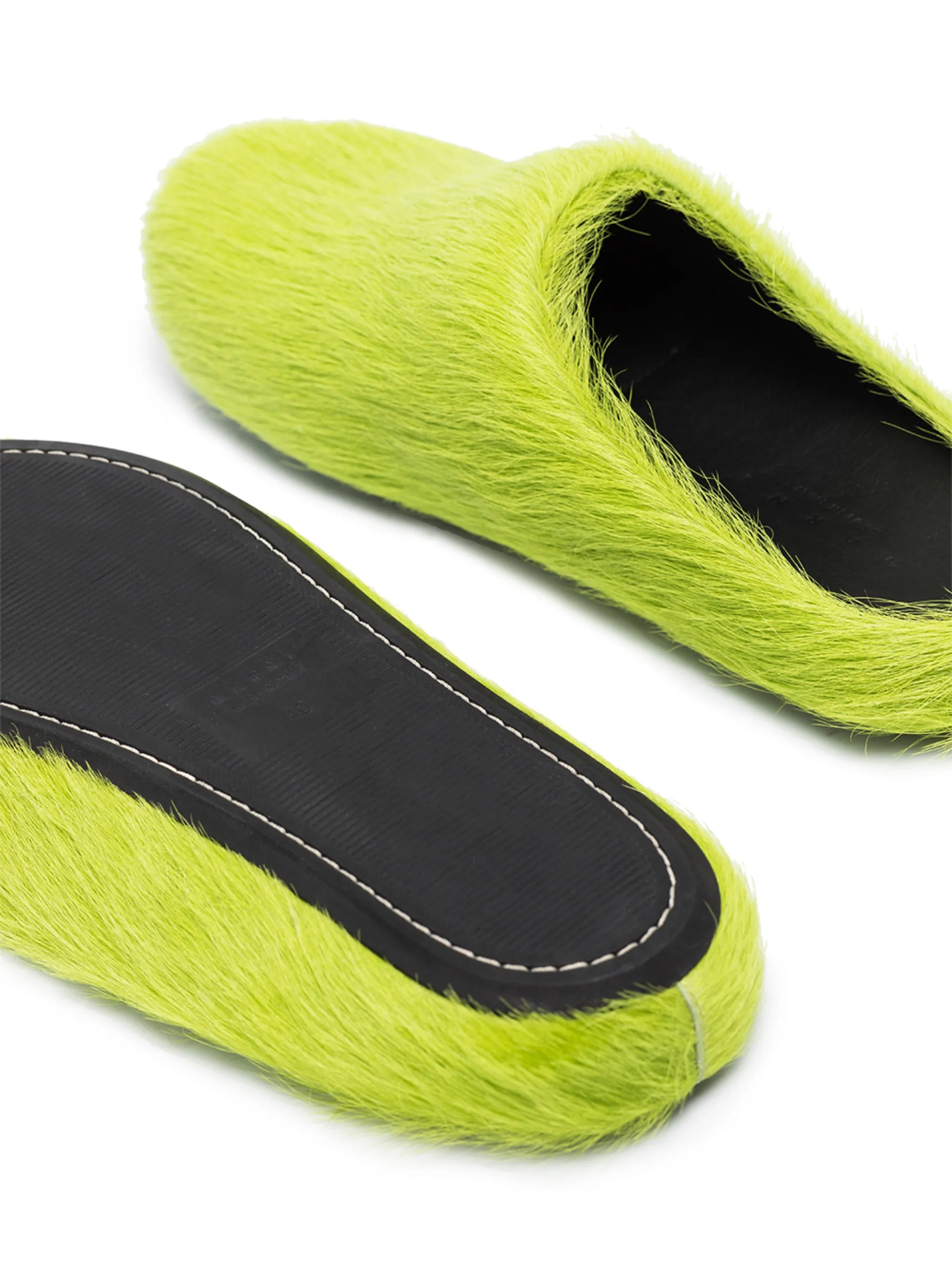round-toe calf-hair mules