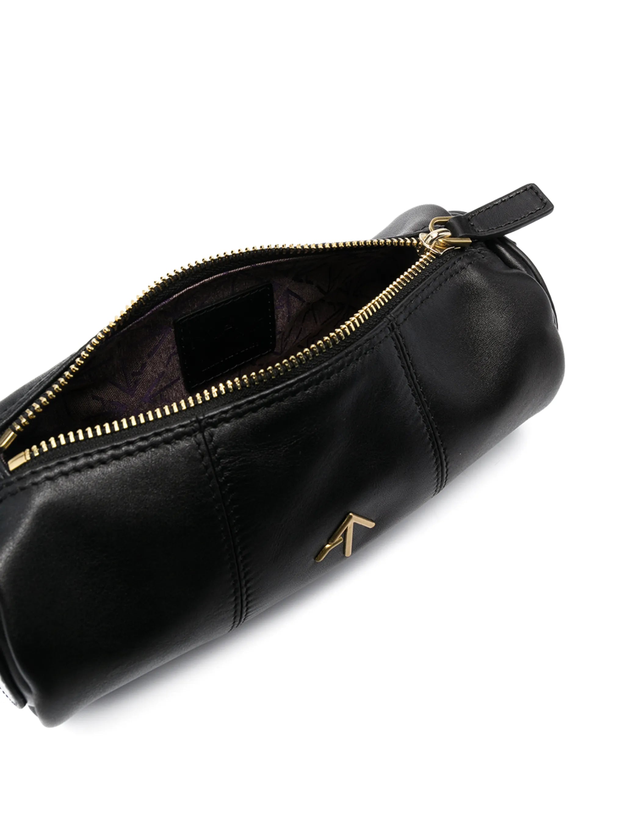 Cylinder leather shoulder bag