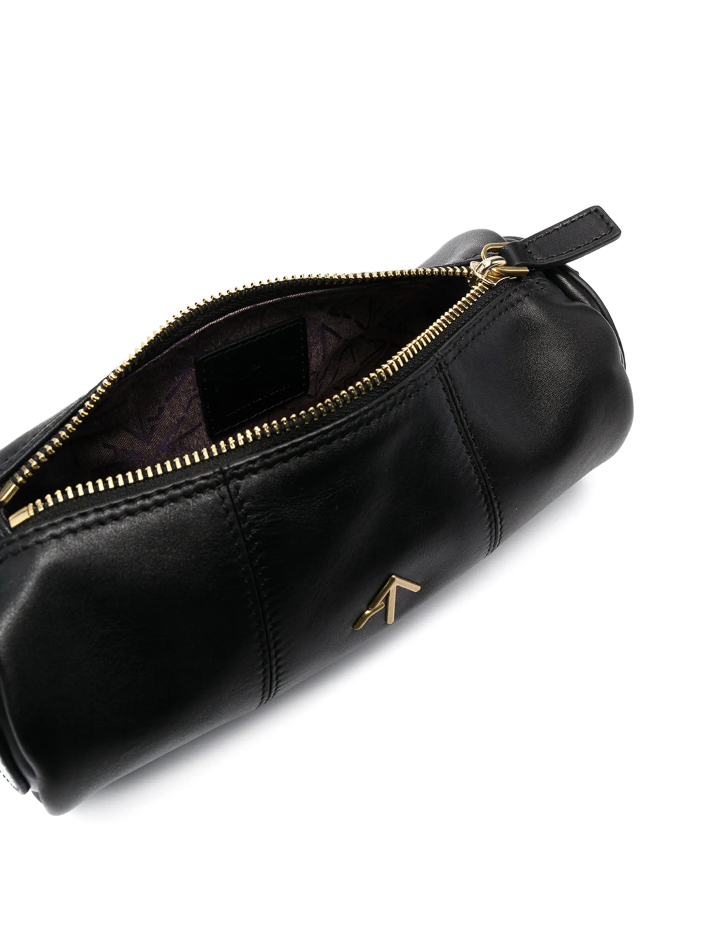 Cylinder leather shoulder bag