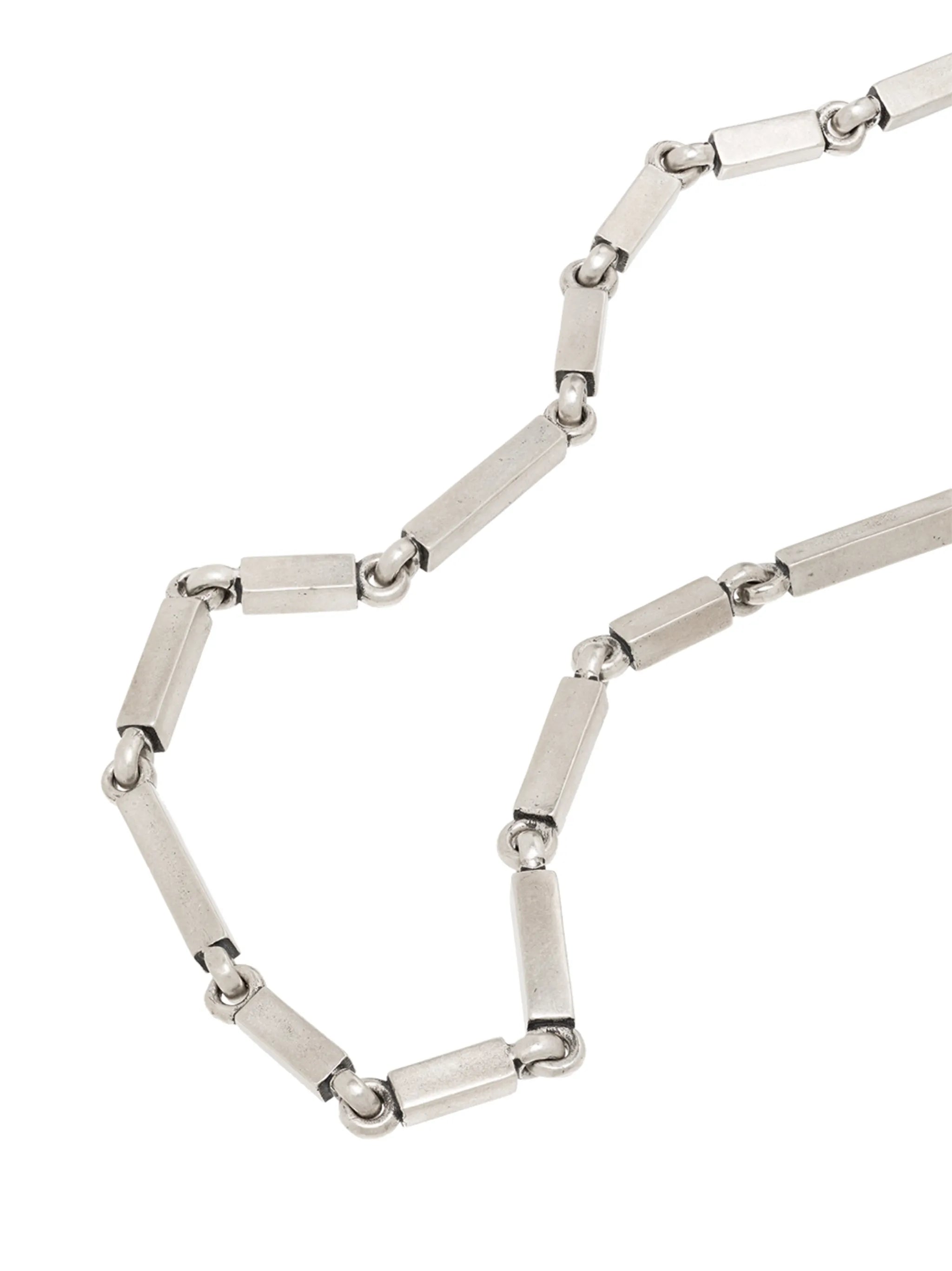 sterling silver rectangular-link necklace