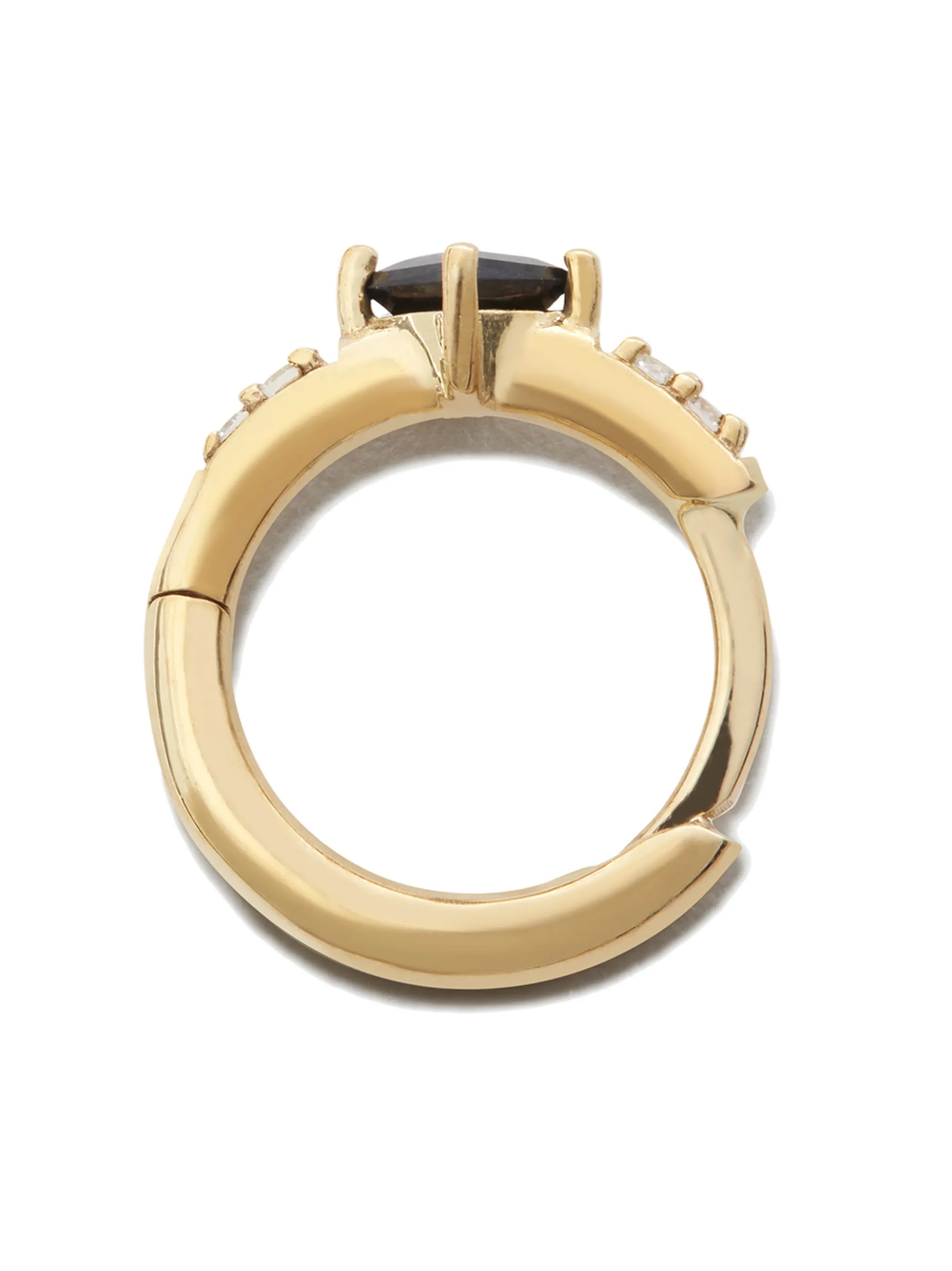 9kt yellow gold sapphire huggie hoop
