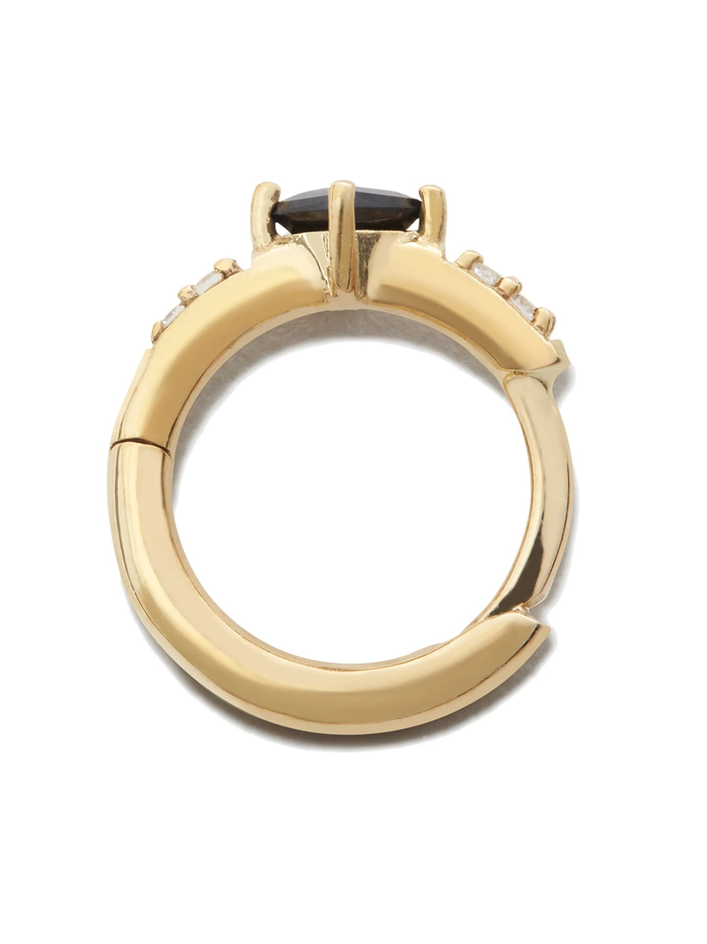 9kt yellow gold sapphire huggie hoop