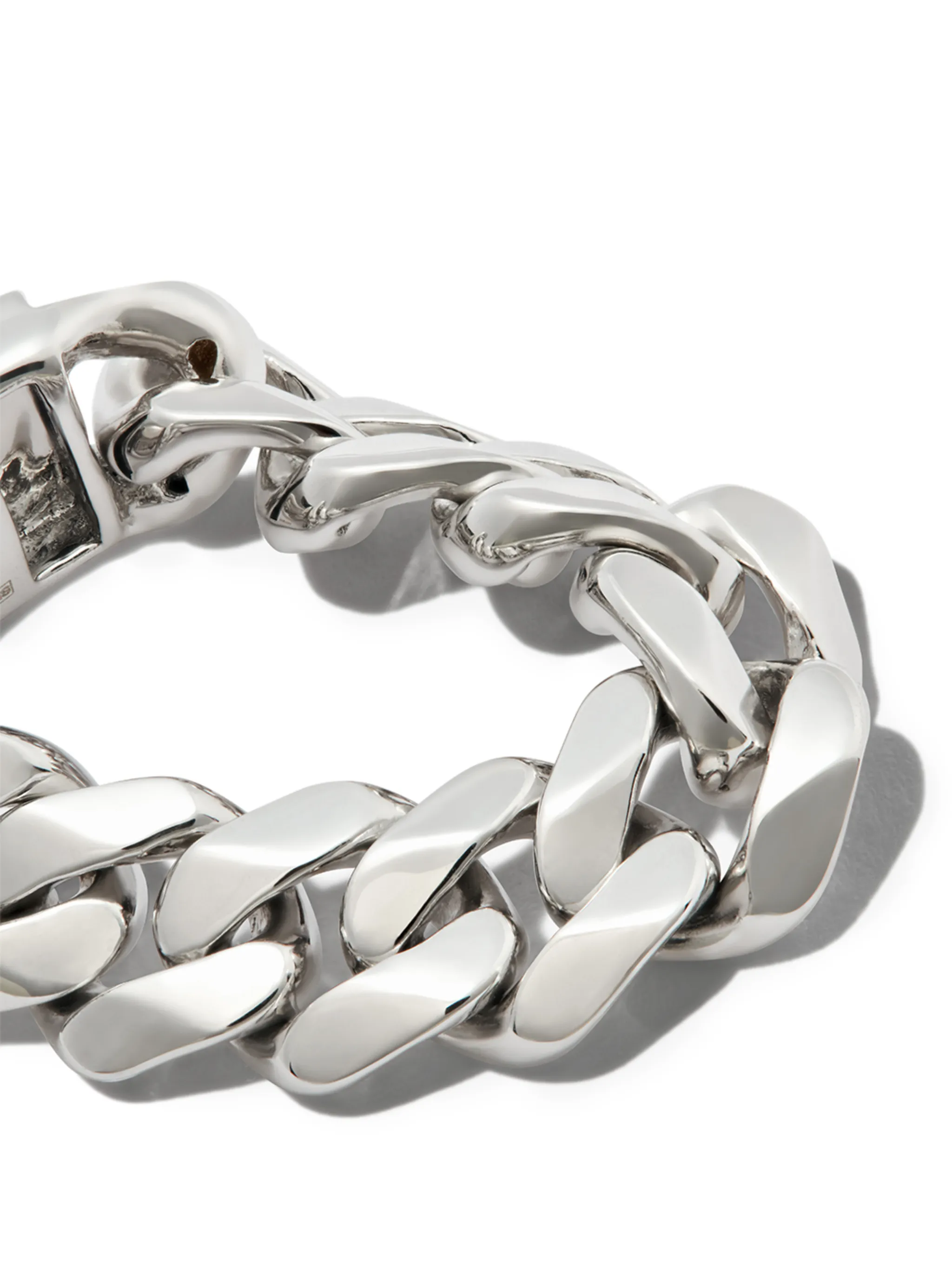 18K white gold id flat link ring