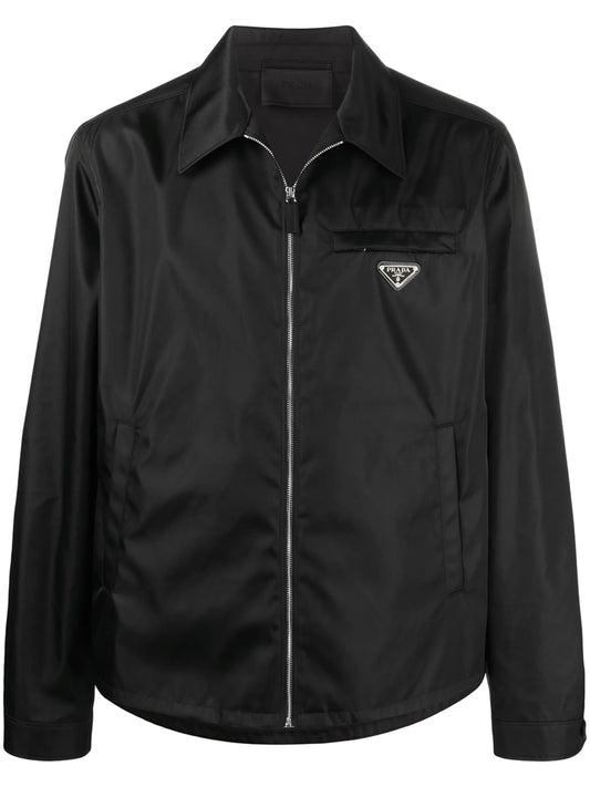 Re-Nylon logo-patch zip-up jacket