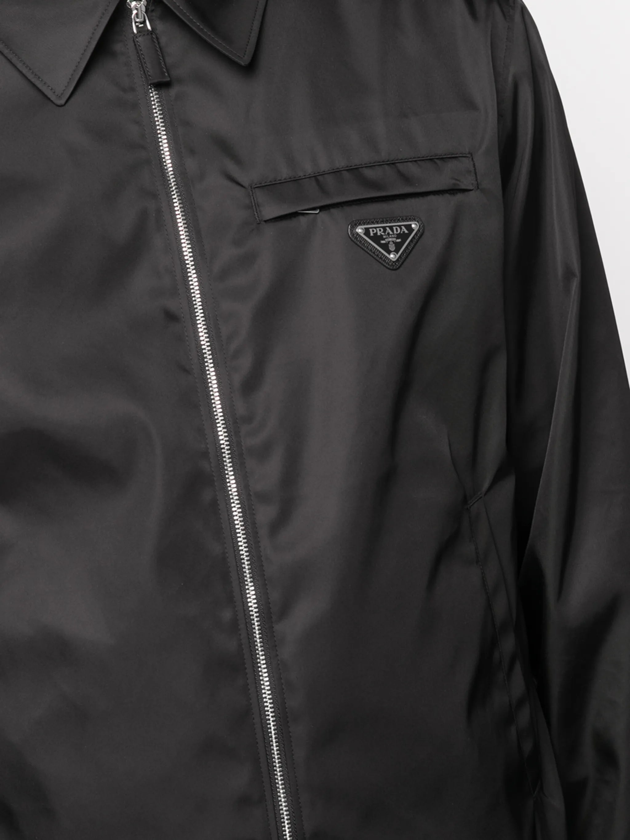 Re-Nylon logo-patch zip-up jacket