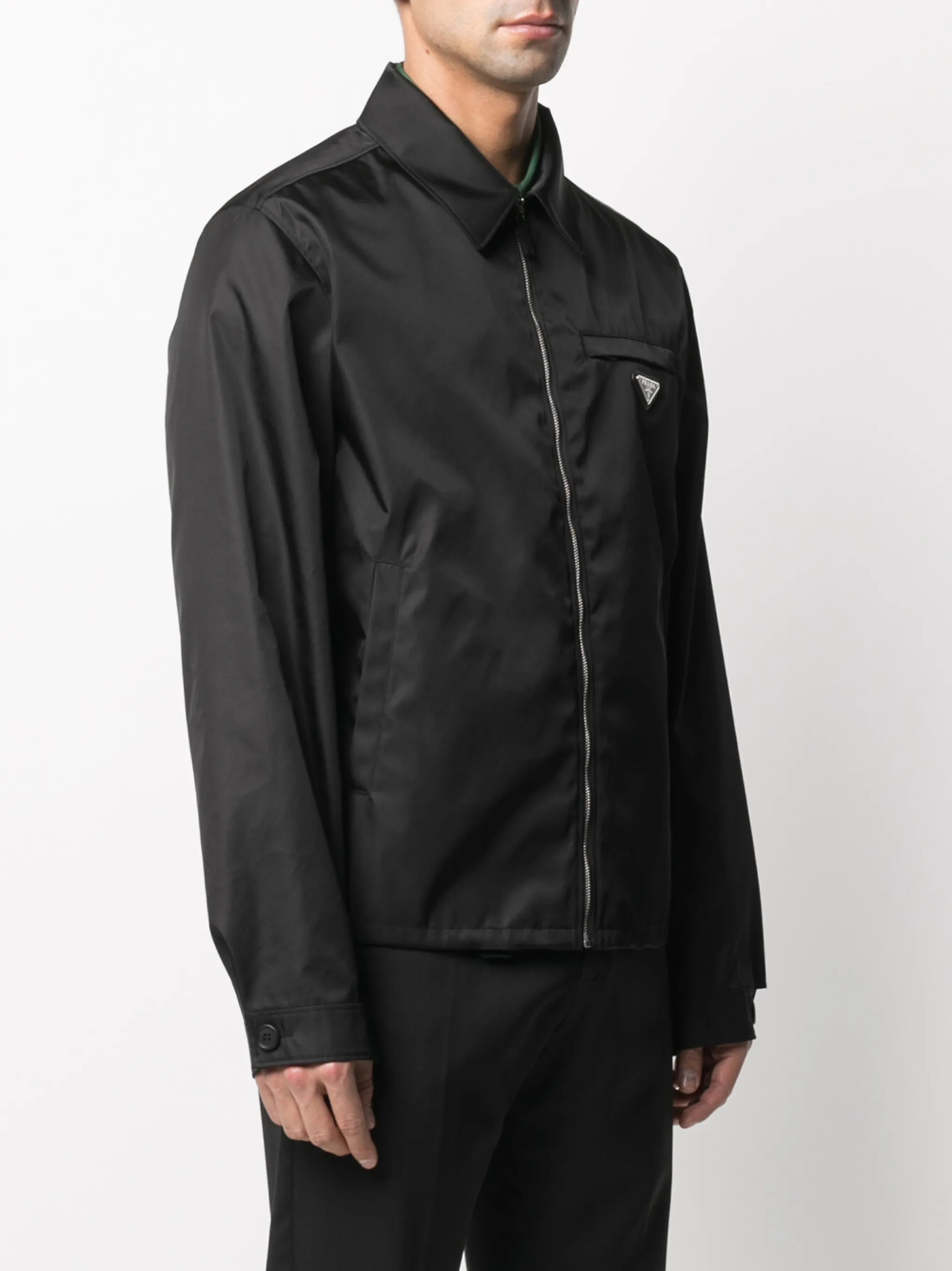 Re-Nylon logo-patch zip-up jacket