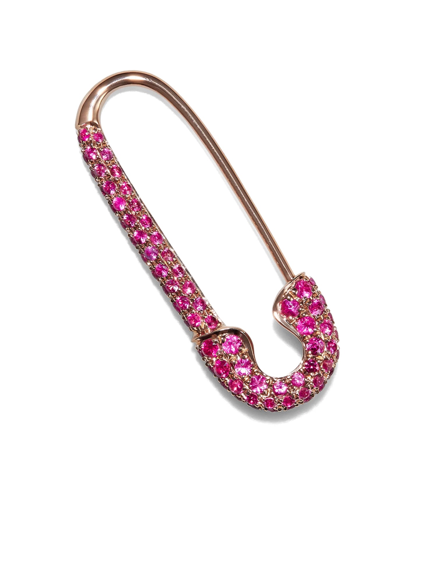 Safety Pin ruby earrings