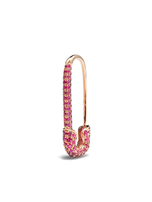 Safety Pin ruby earrings