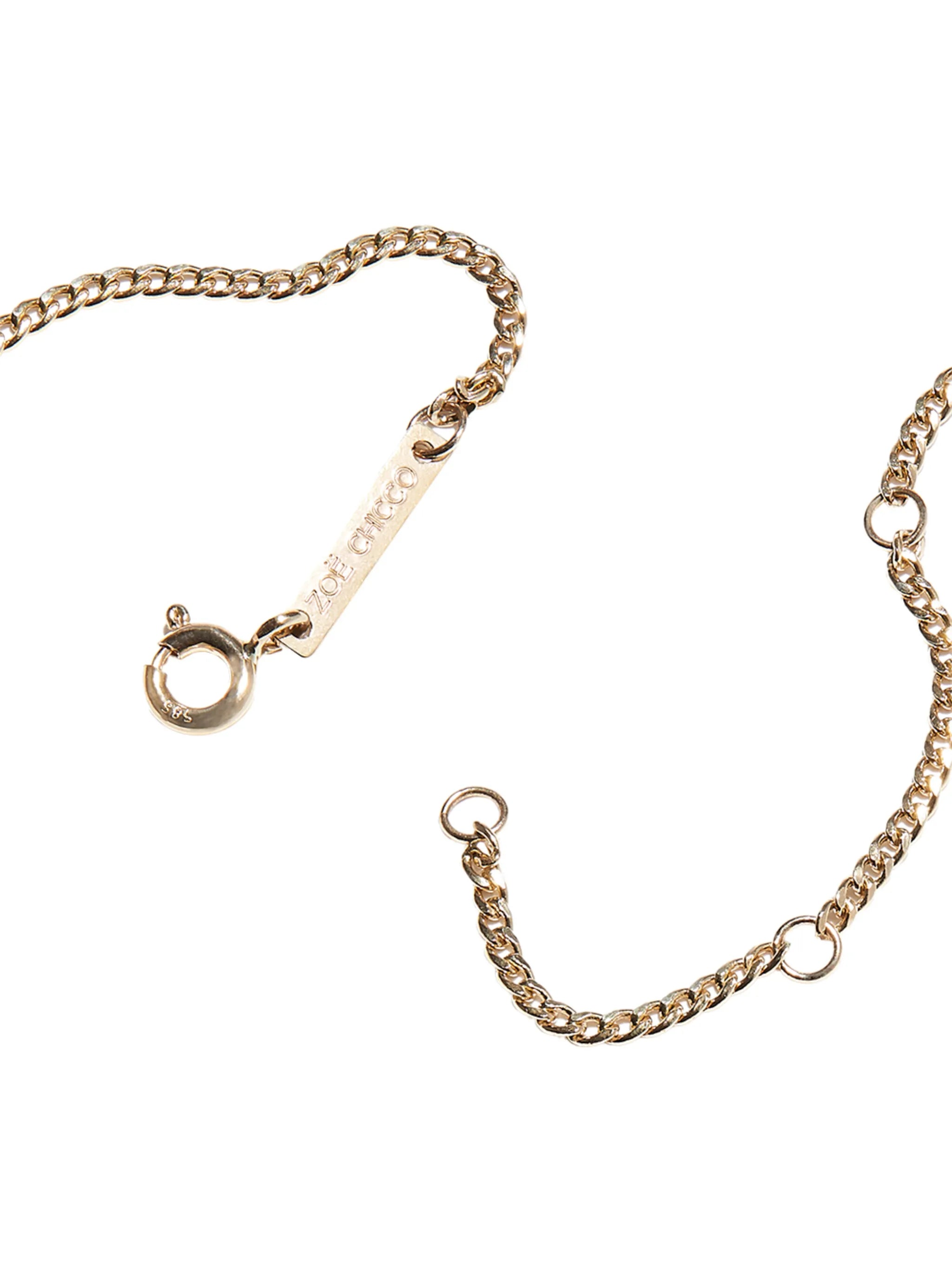14kt yellow gold XS curb-chain diamond necklace