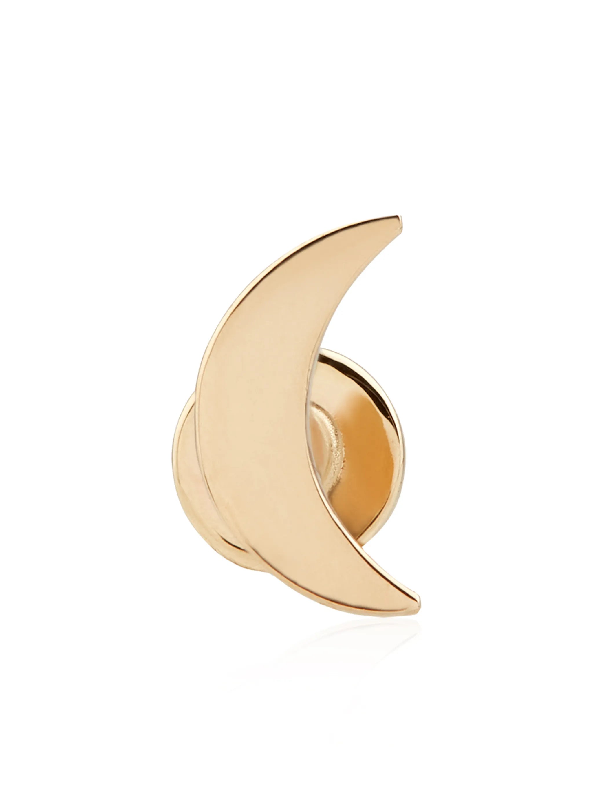 14kt yellow gold Moon single stud earring