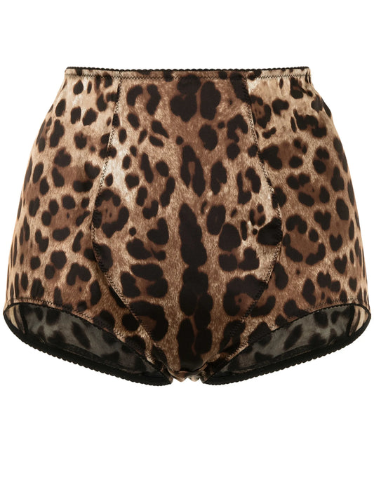 leopard-print high-waisted briefs