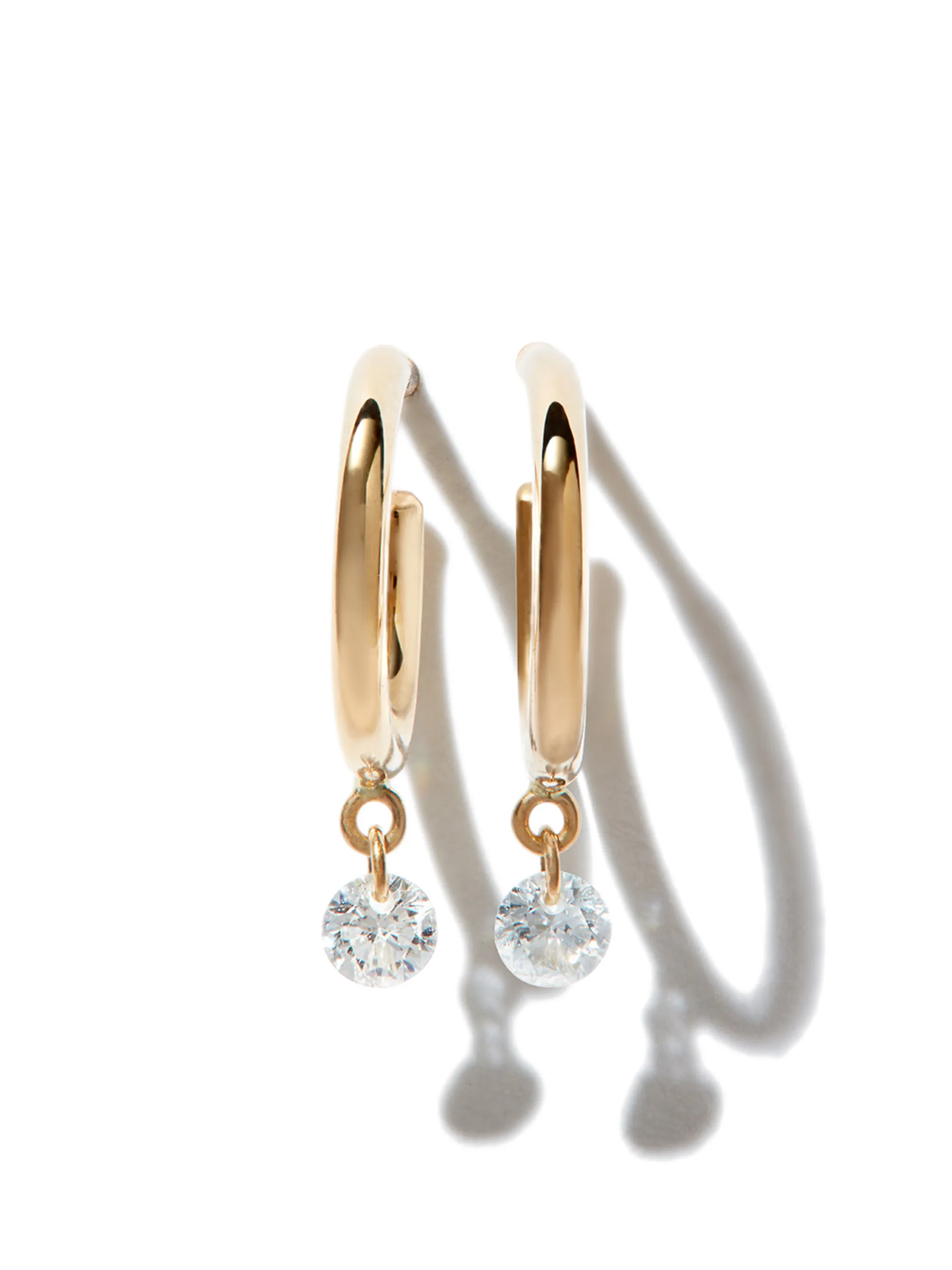 open ring paved white gold earrings