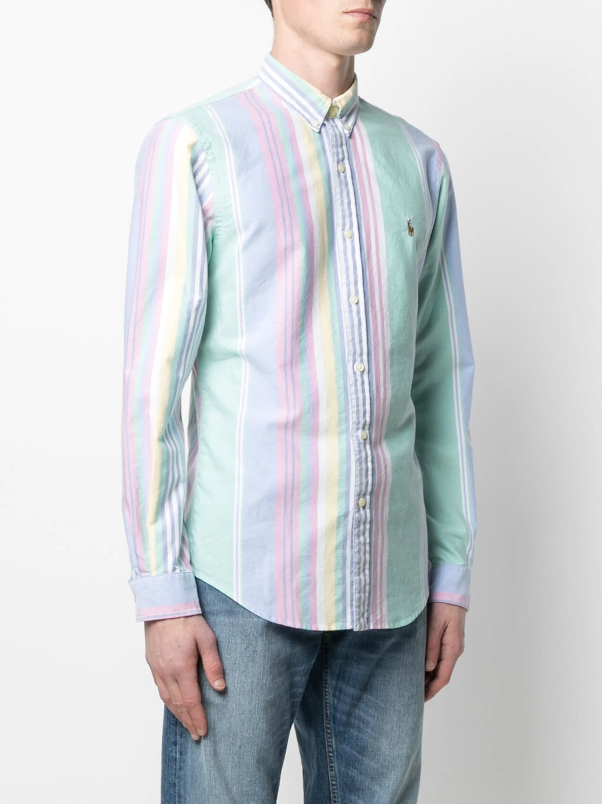 Custom fit striped Oxford shirt