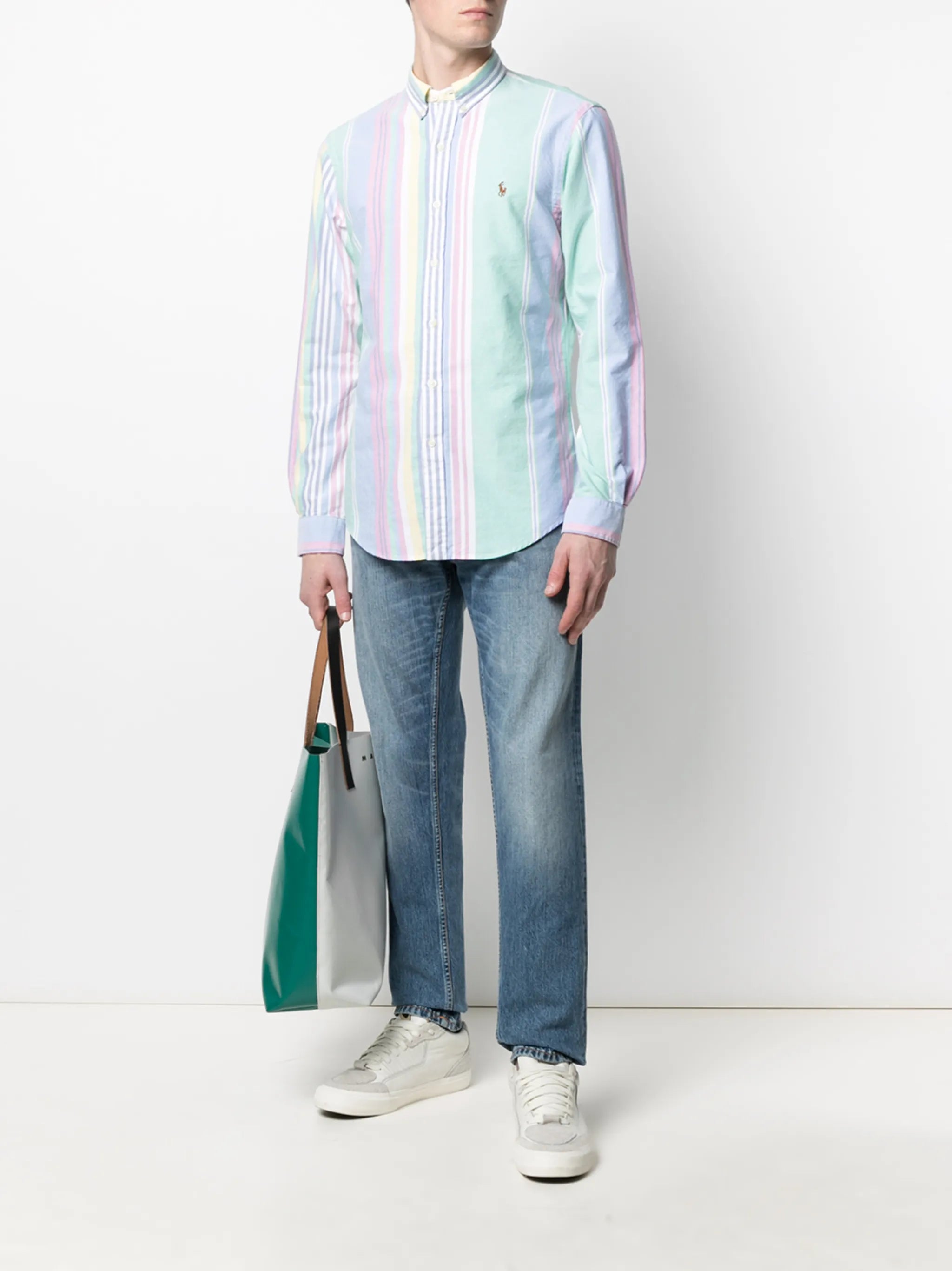 Custom fit striped Oxford shirt