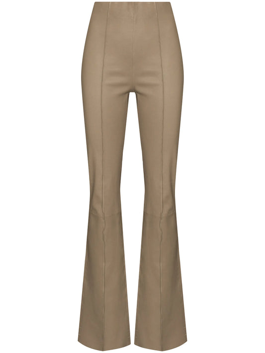 high-rise leather trousers