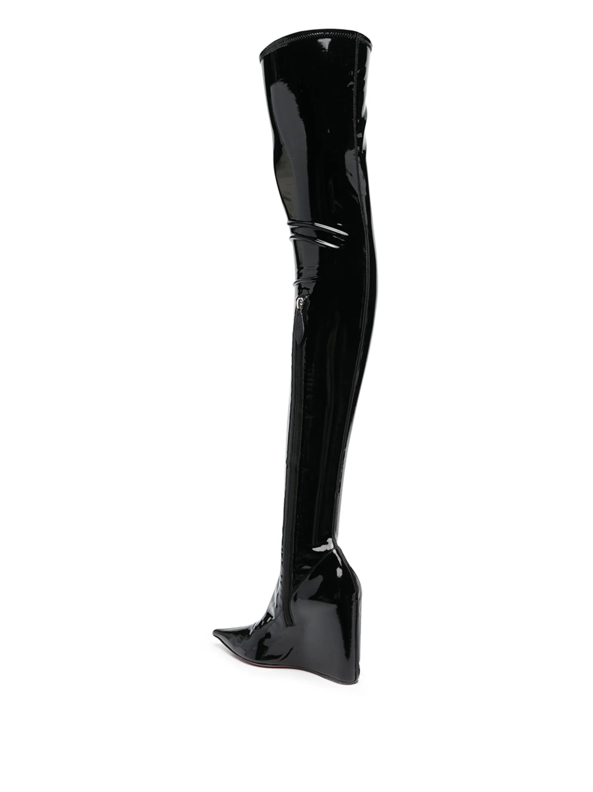 Danielle thigh-high glossy boots