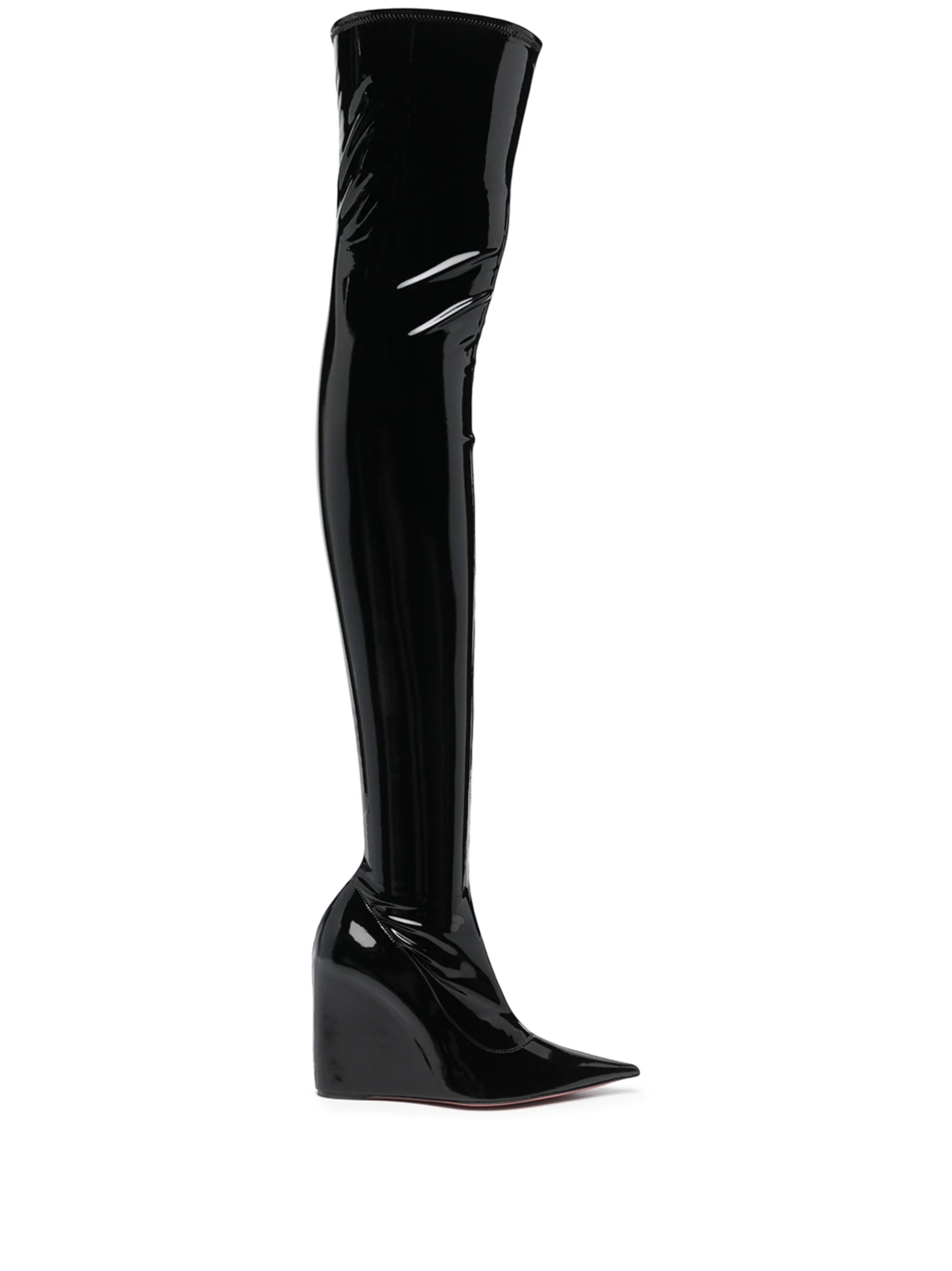 Danielle thigh-high glossy boots