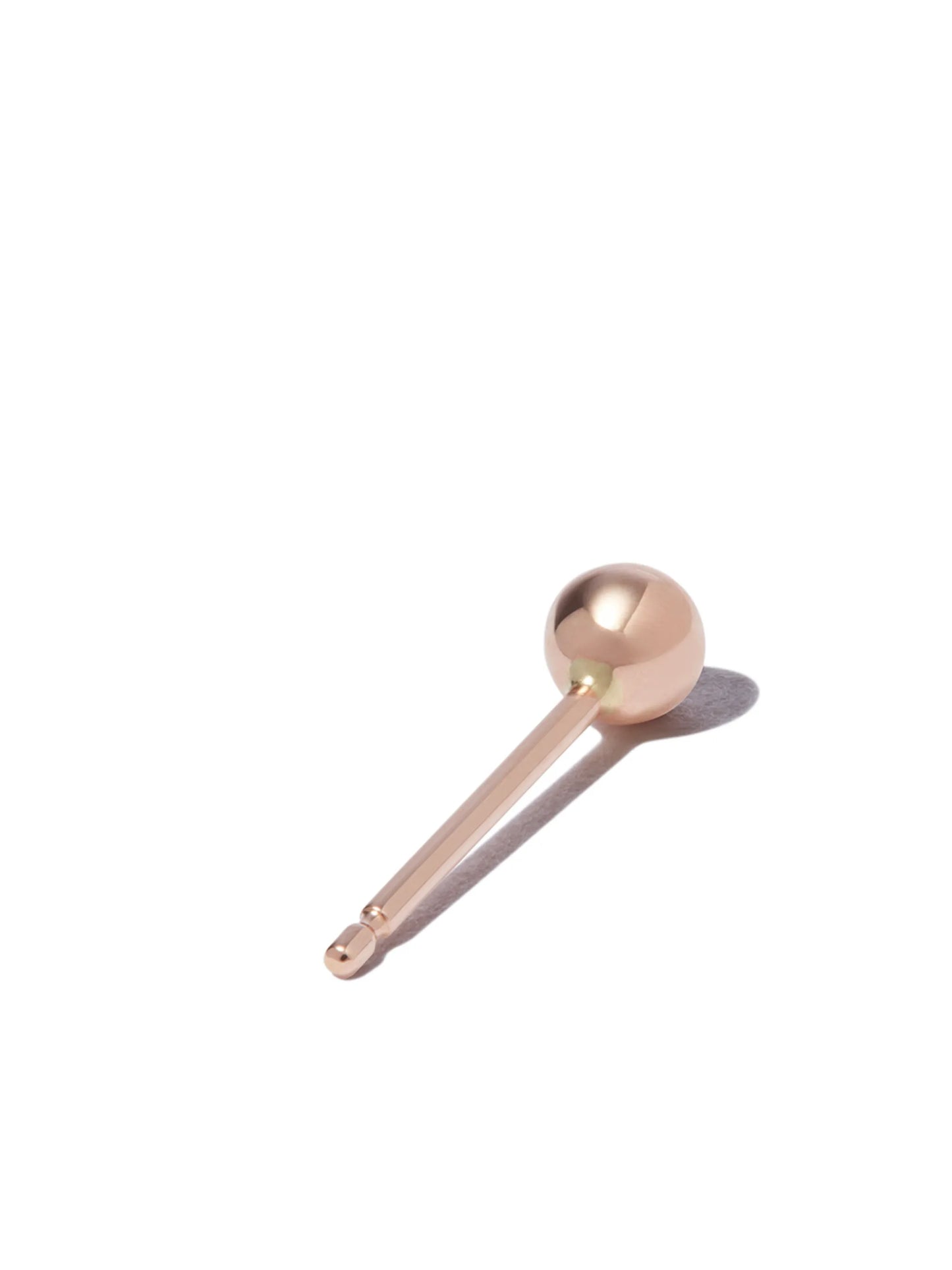 14kt rose gold Ball single stud earring