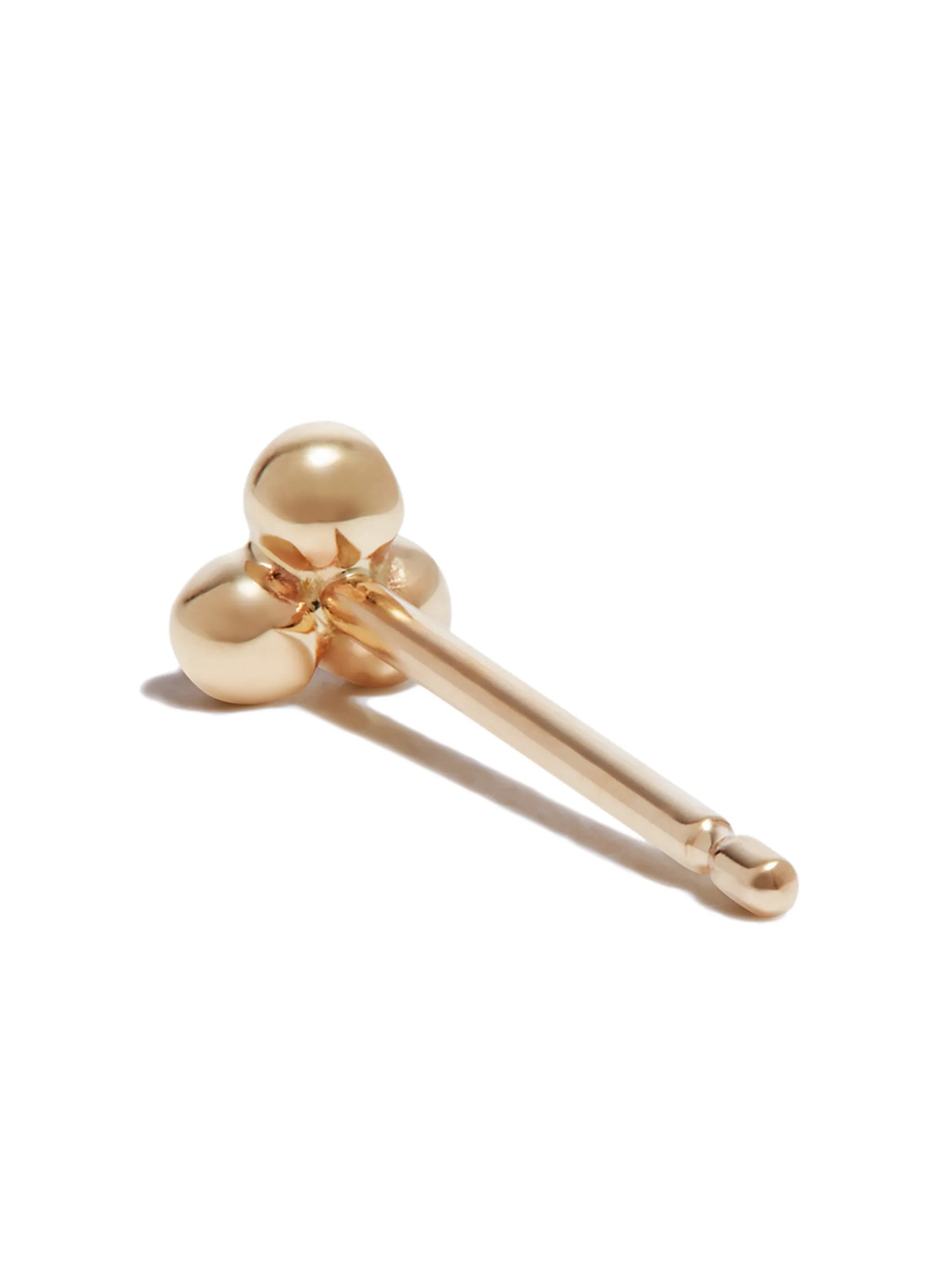 14kt yellow gold Three Ball stud earring