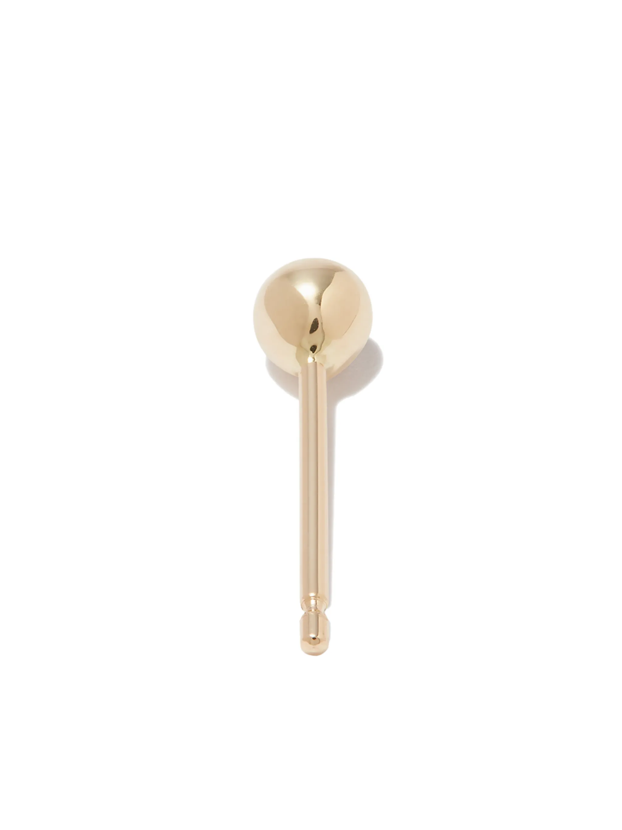 18kt yellow gold ball single stud earring