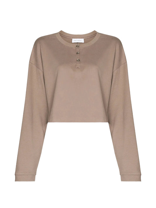 cropped crew neck sweatshirt