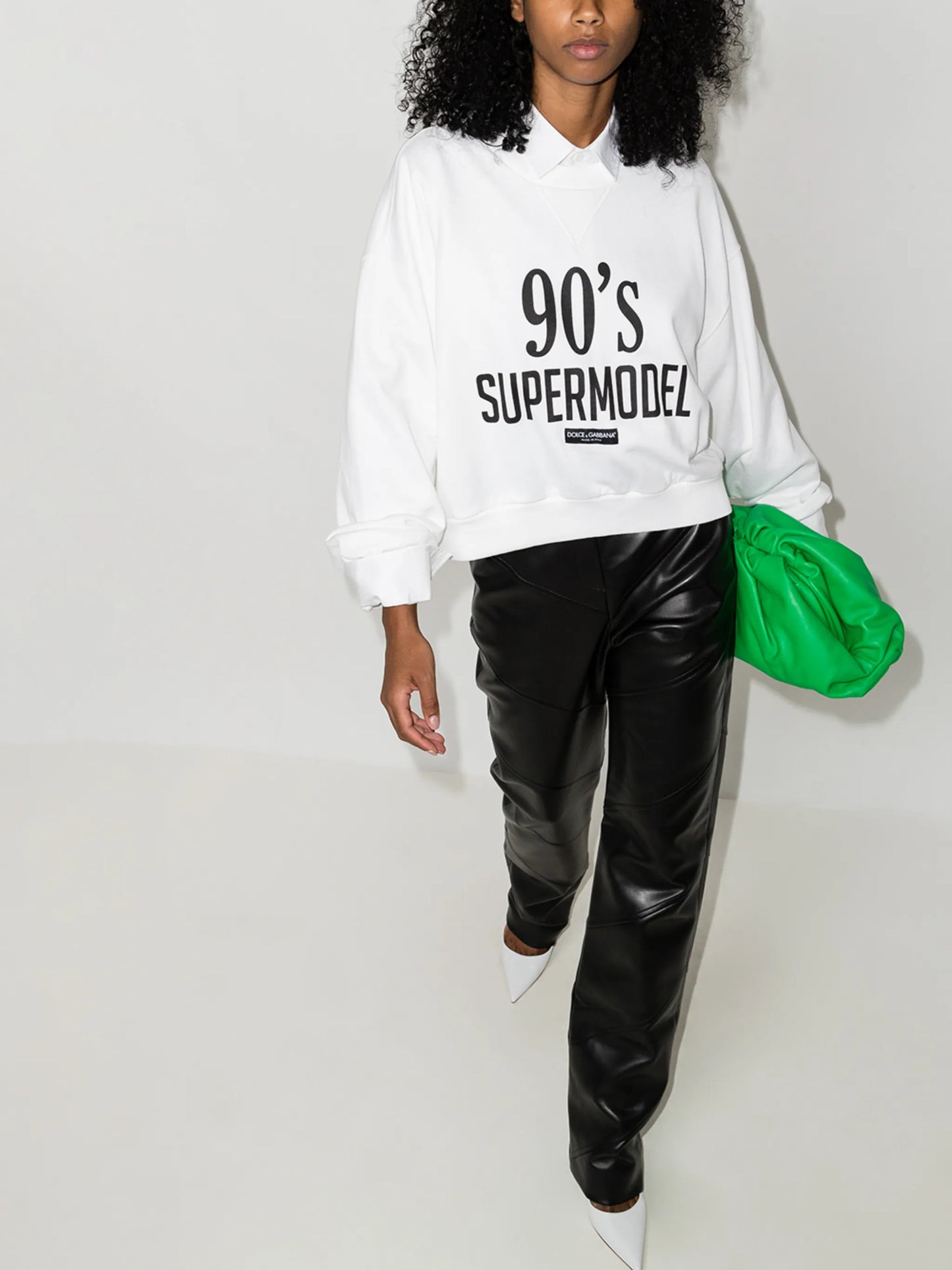90s Supermodel-print drop-shoulder sweatshirt