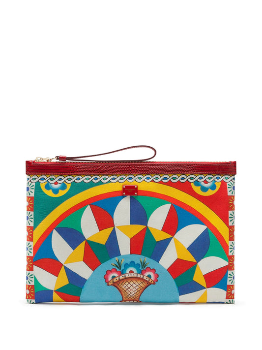 graphic-print zip-fastening purse