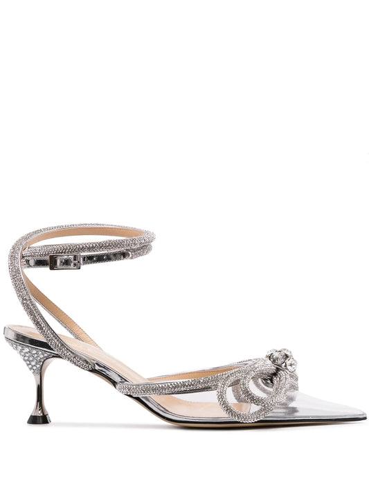 crystal-embellished low-heel pumps