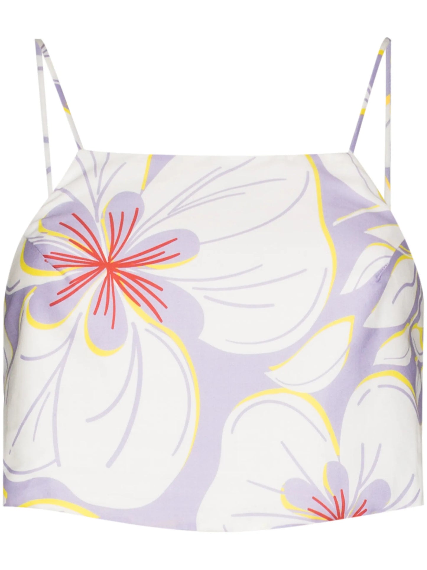 floral-print cropped top