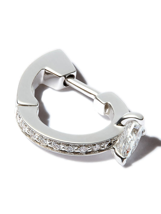 18CT white gold Serti Sur Vide diamond earring