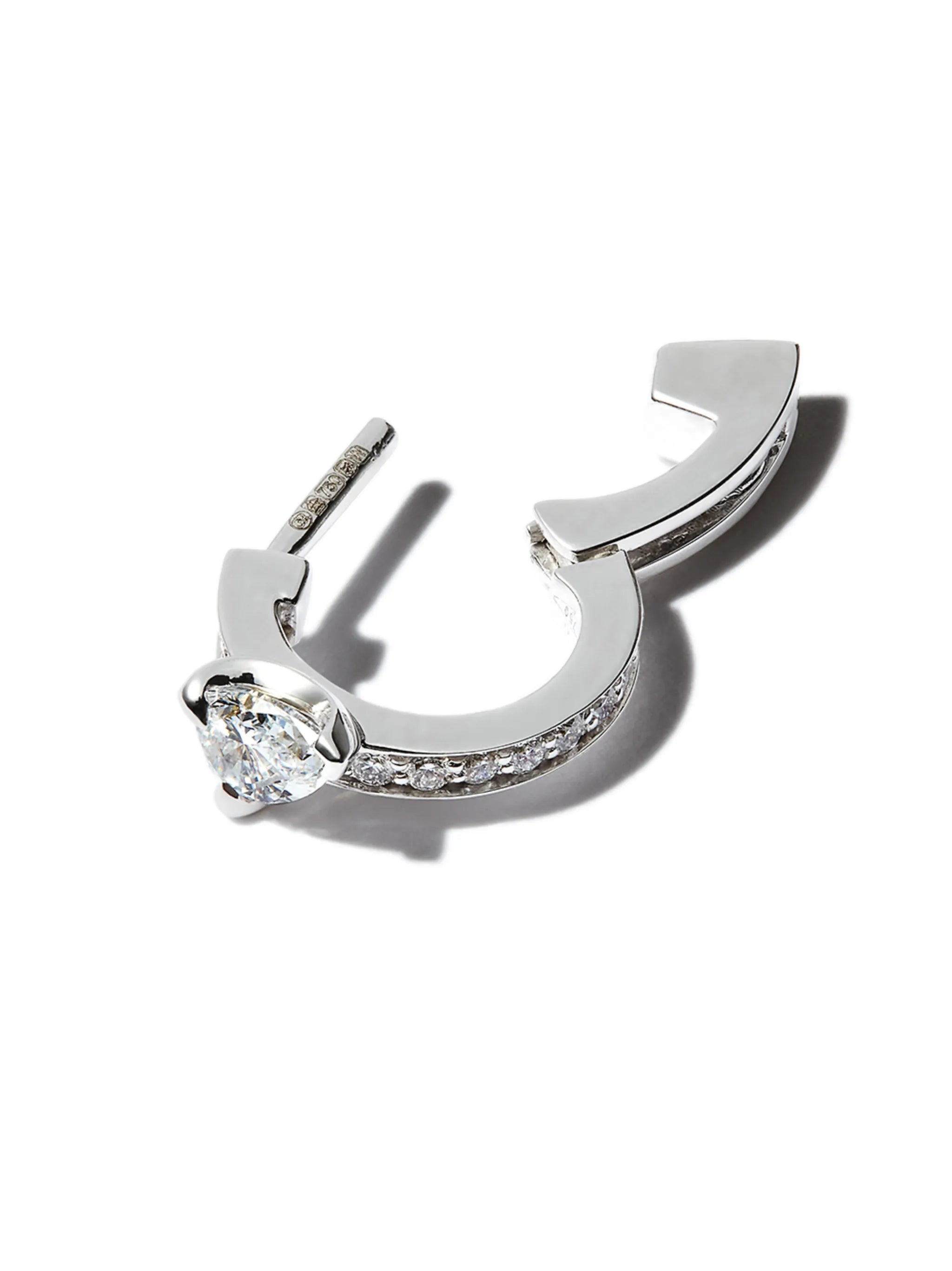 18CT white gold Serti Sur Vide diamond earring